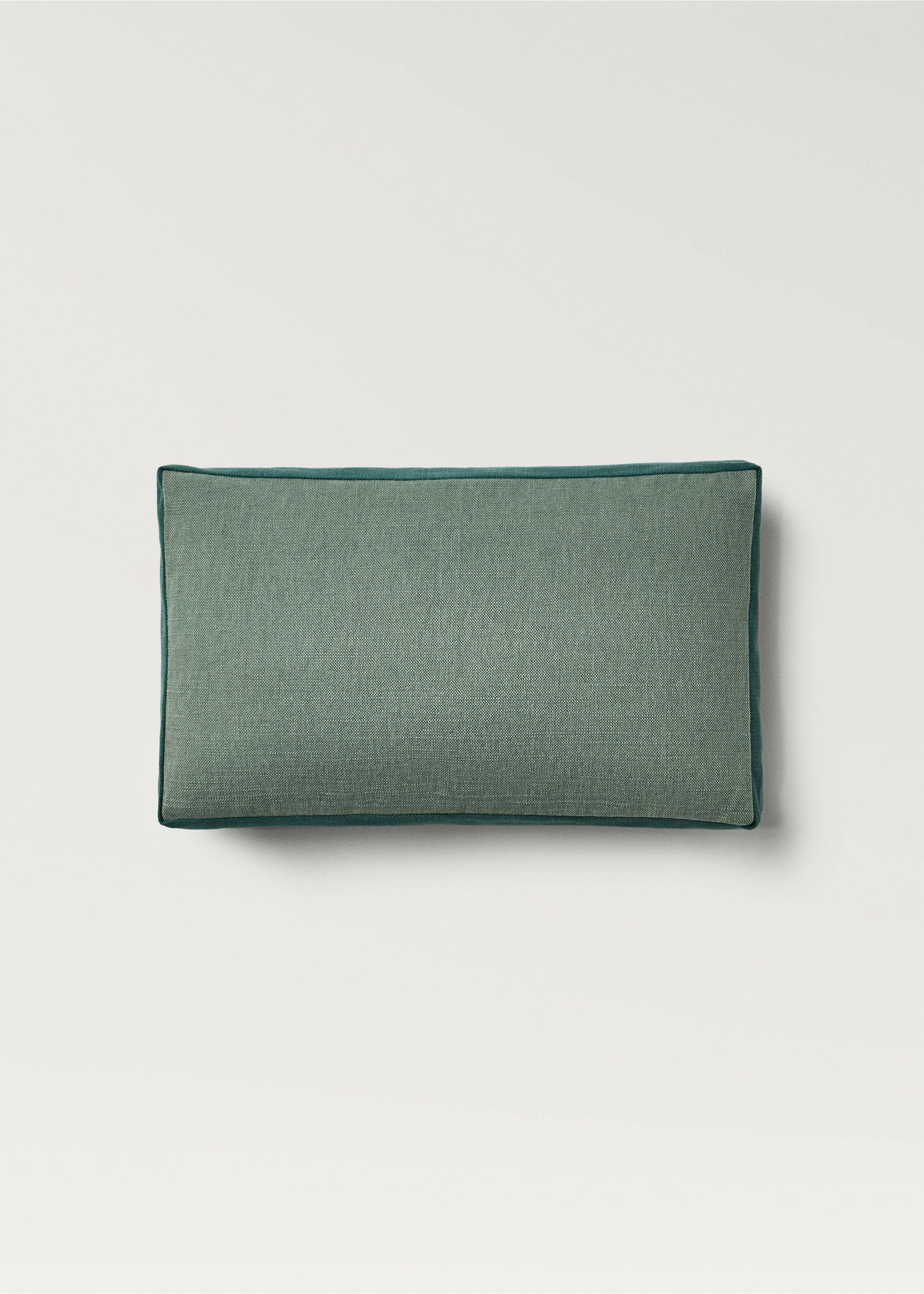 Linen two-tone box cushion cover 30x50 cm - Article without model, Blue. Ref: 87002037-00.