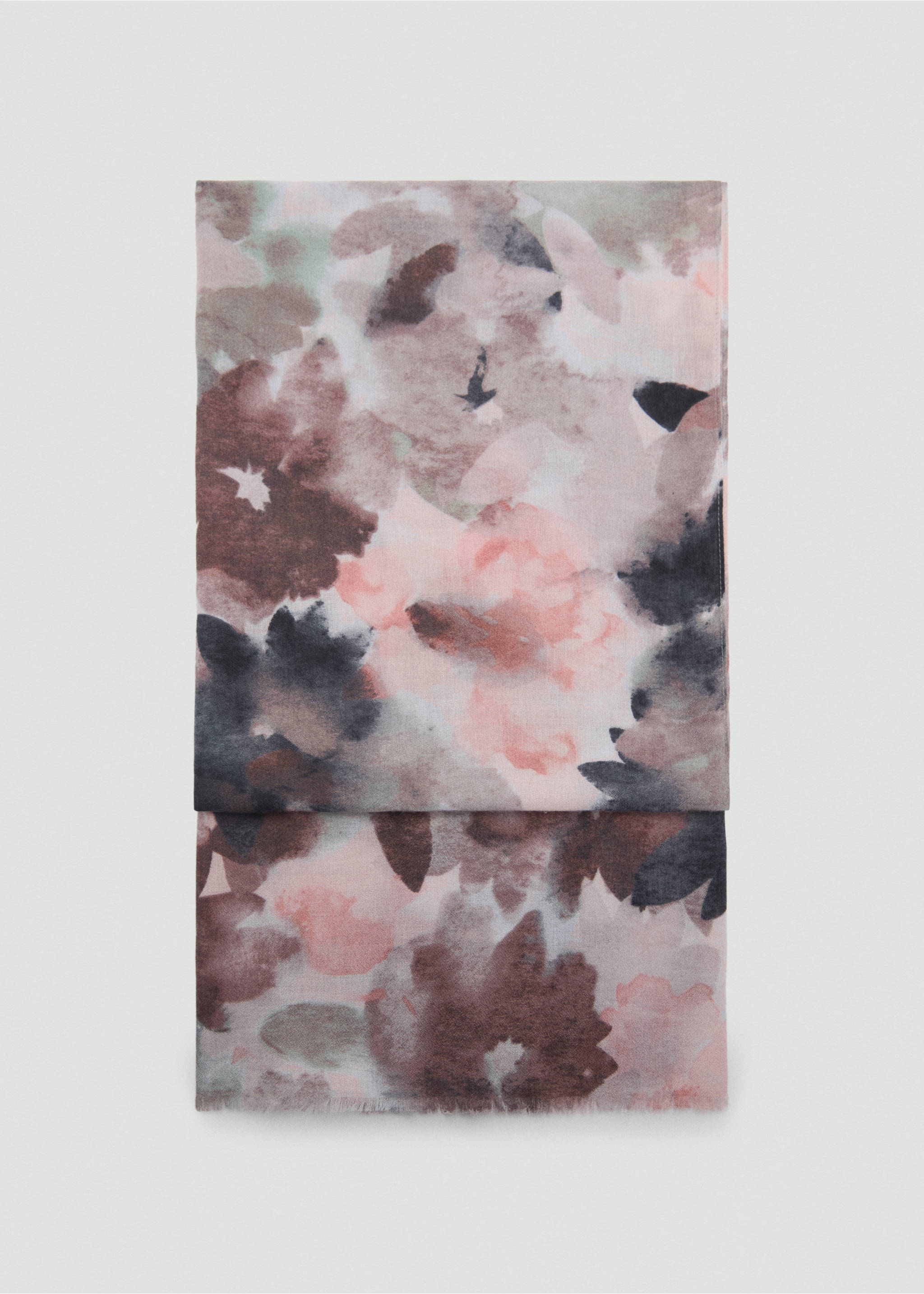 Floral print scarf - Article without model, Light Pink. Ref: 87002536-00.