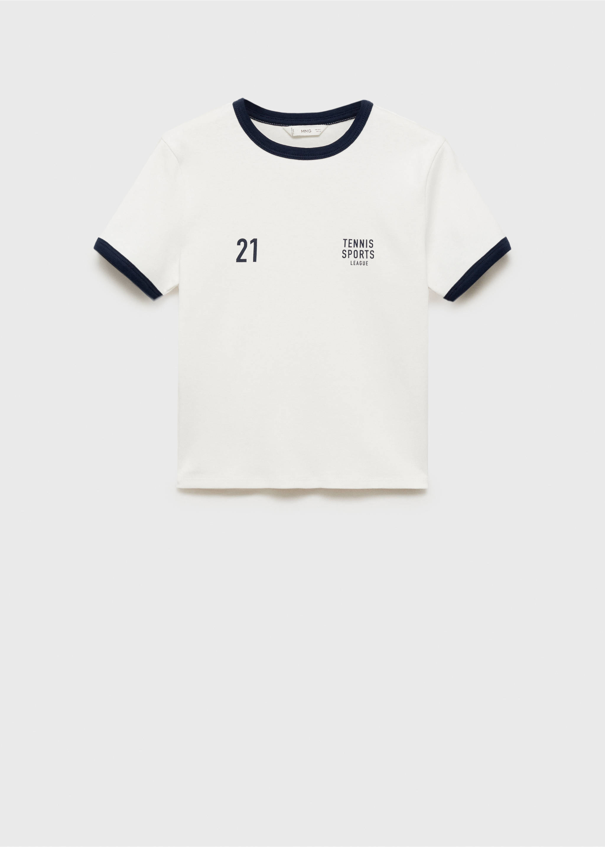 Cropped cotton T-shirt - Article without model, Off White. Ref: 87002543-00.