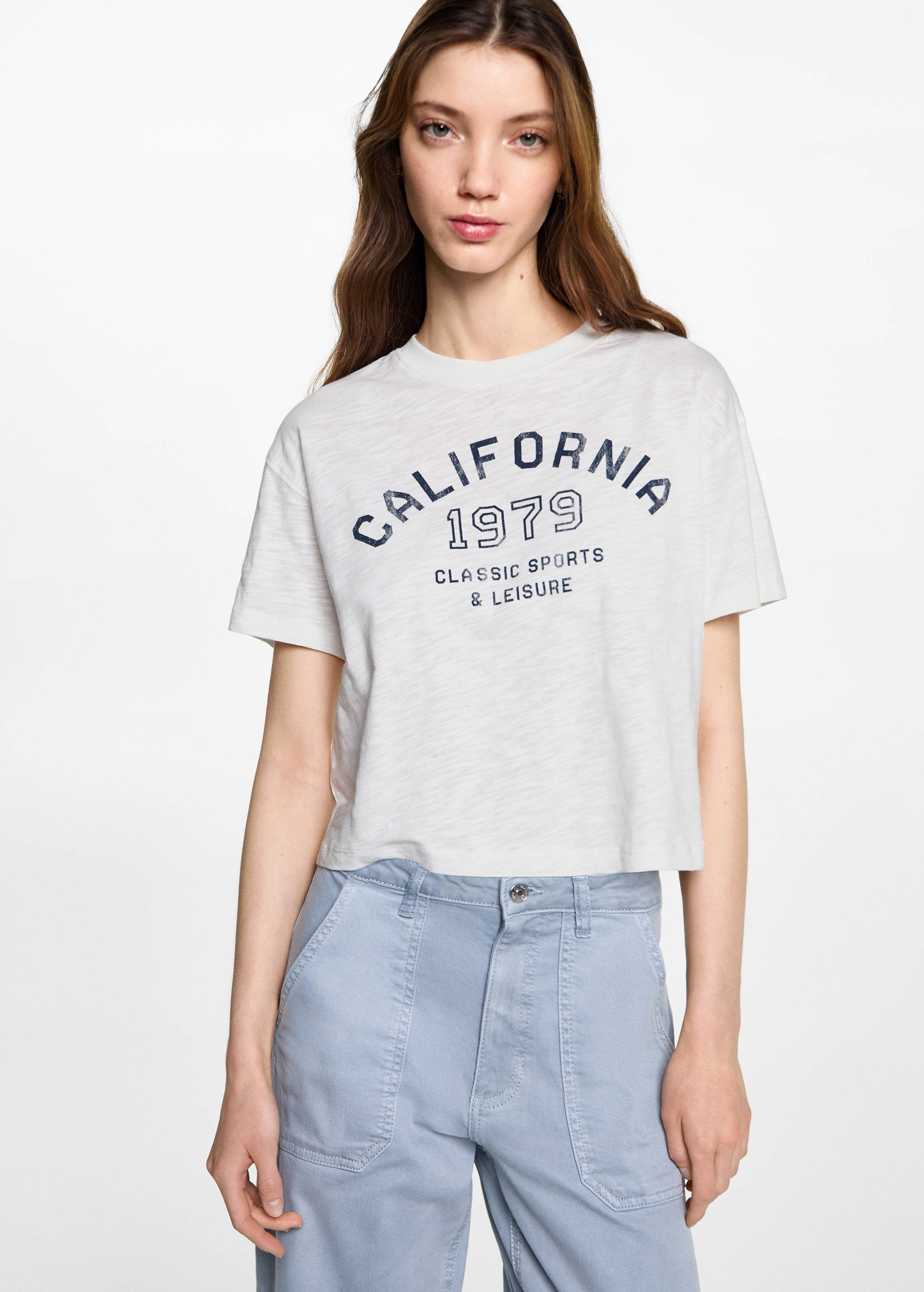 Message crop T-shirt - Medium plane
