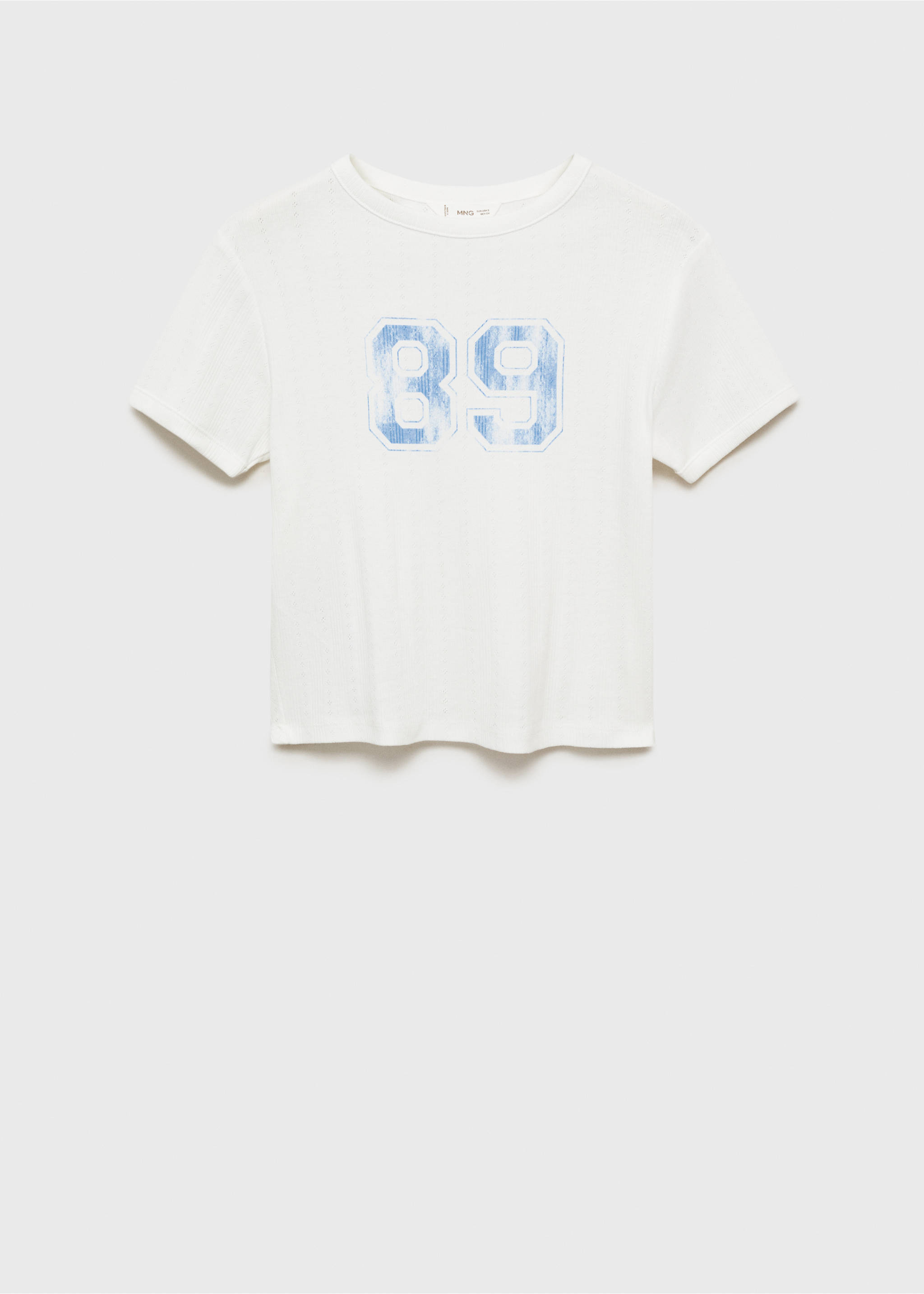 T-shirt manches courtes crop - Article sans modèle, Blanc cassé. Ref: 87002545-00.