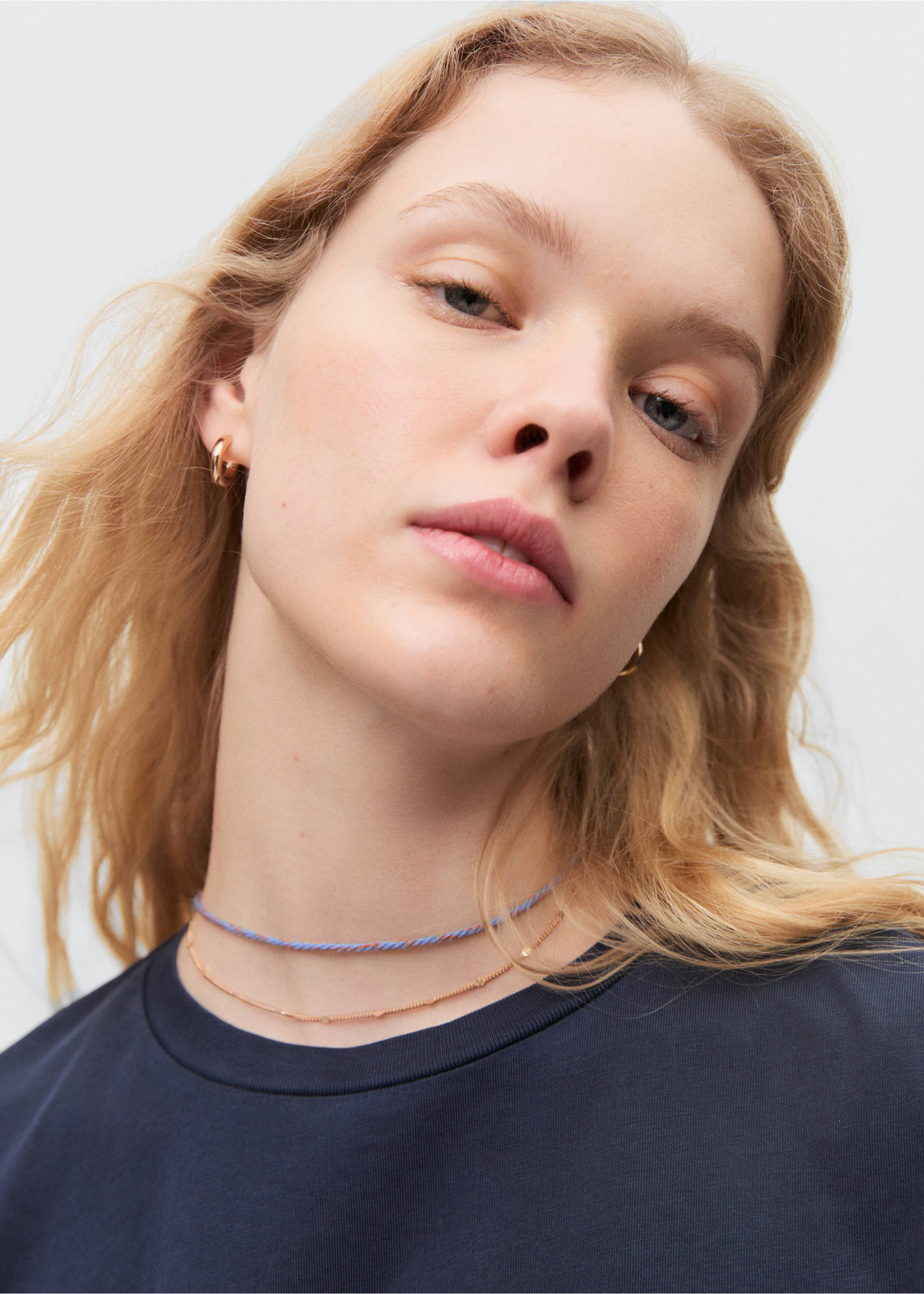 Crop T-shirt - Details of the article 1, Dark Navy. Ref: 87002547-00.