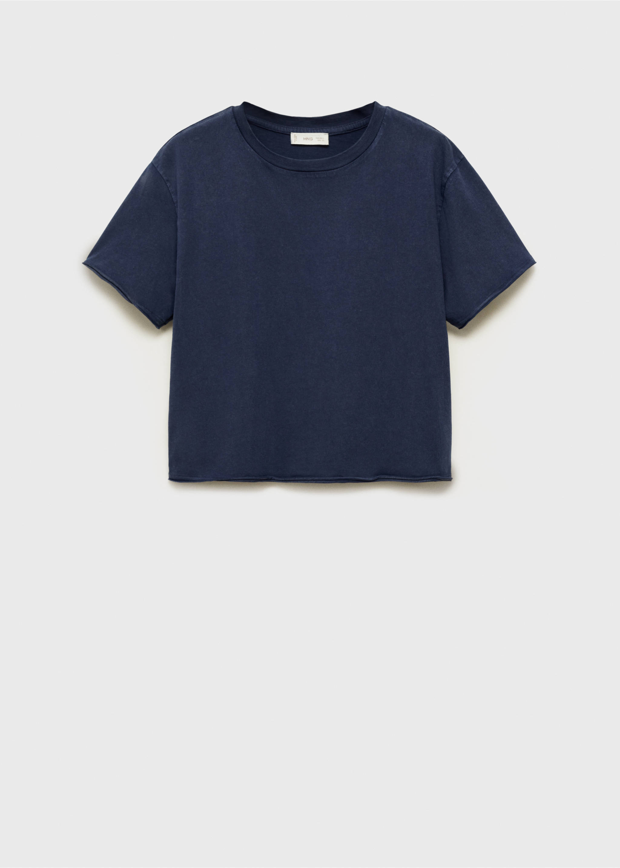 Crop T-shirt - Article without model, Dark Navy. Ref: 87002547-00.