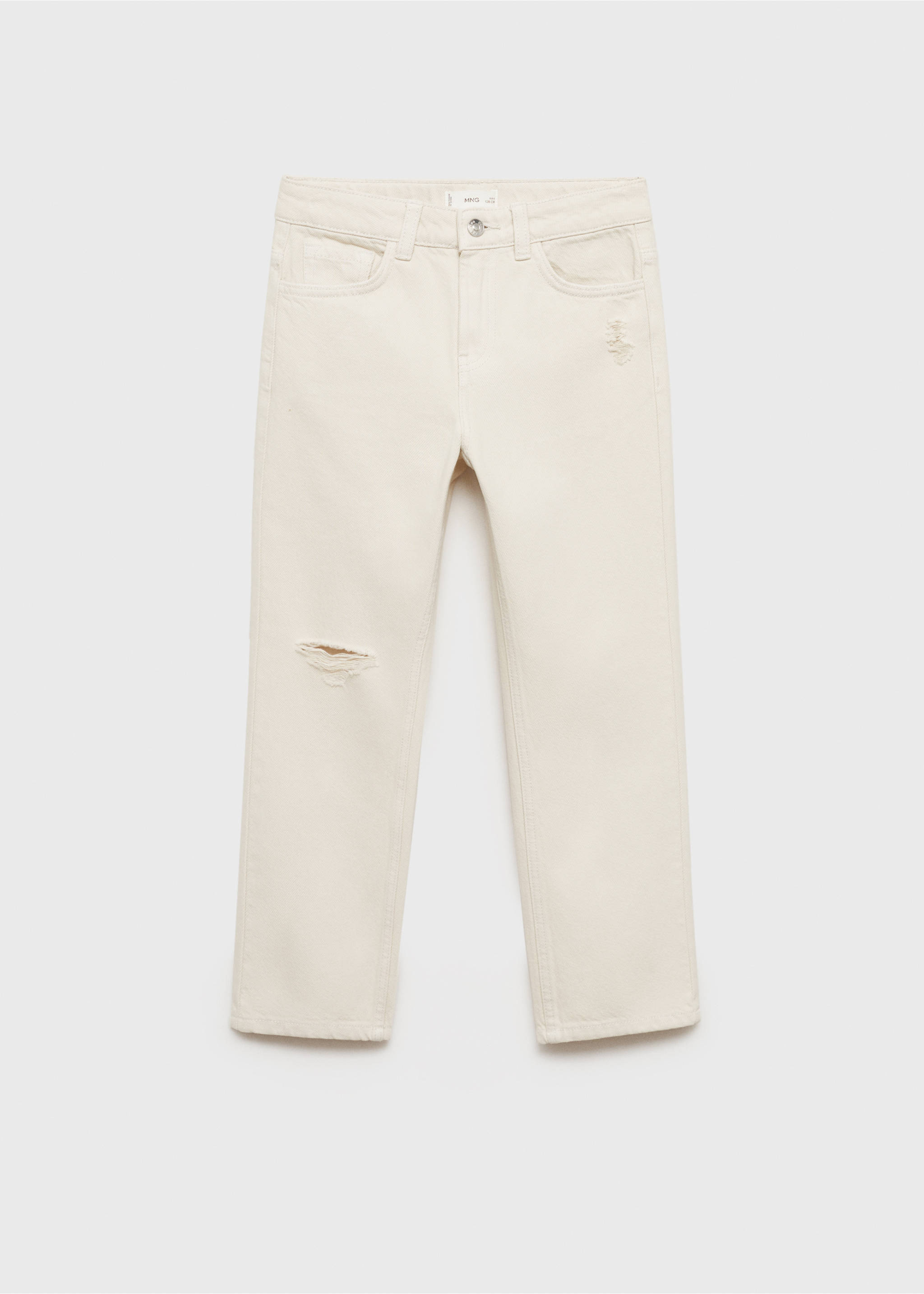 Gerade Jeans mit Zierrissen - Artikel ohne Model, Sandfarben. Ref: 87002901-00.