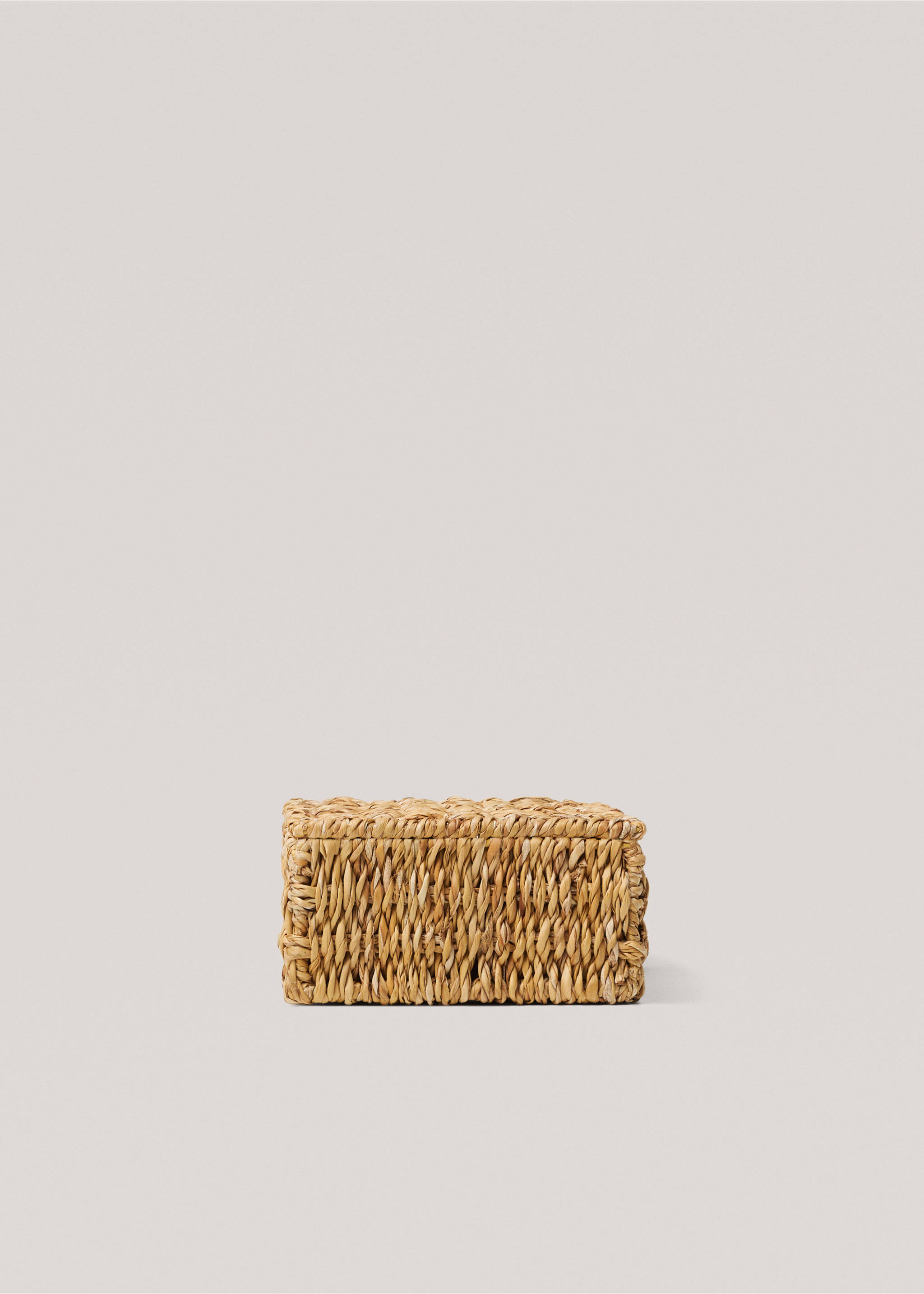 Medium natural fibre basket with lid - Article without model, Brown. Ref: 87002914-00.