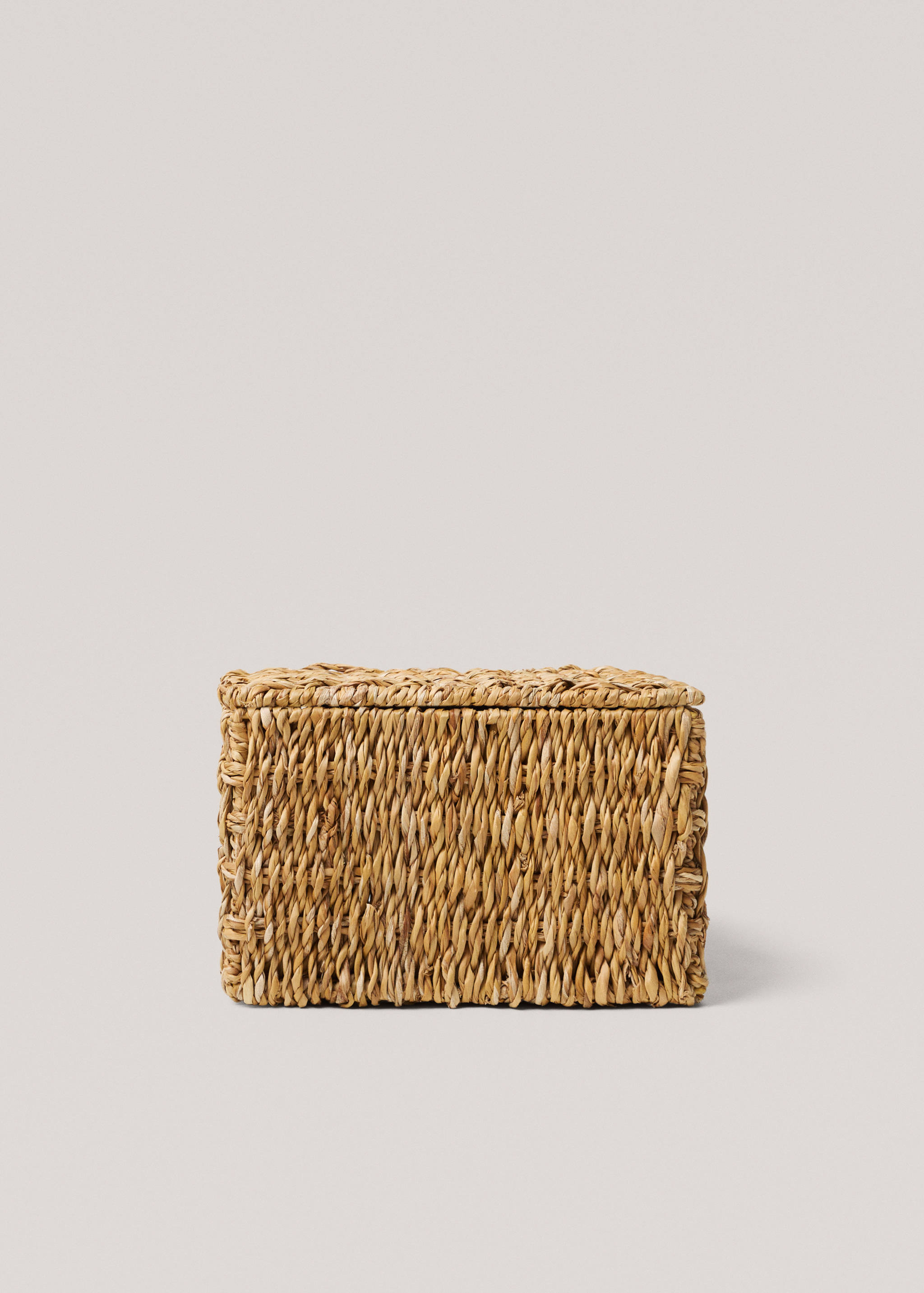 Large natural fibre basket with lid - Article without model