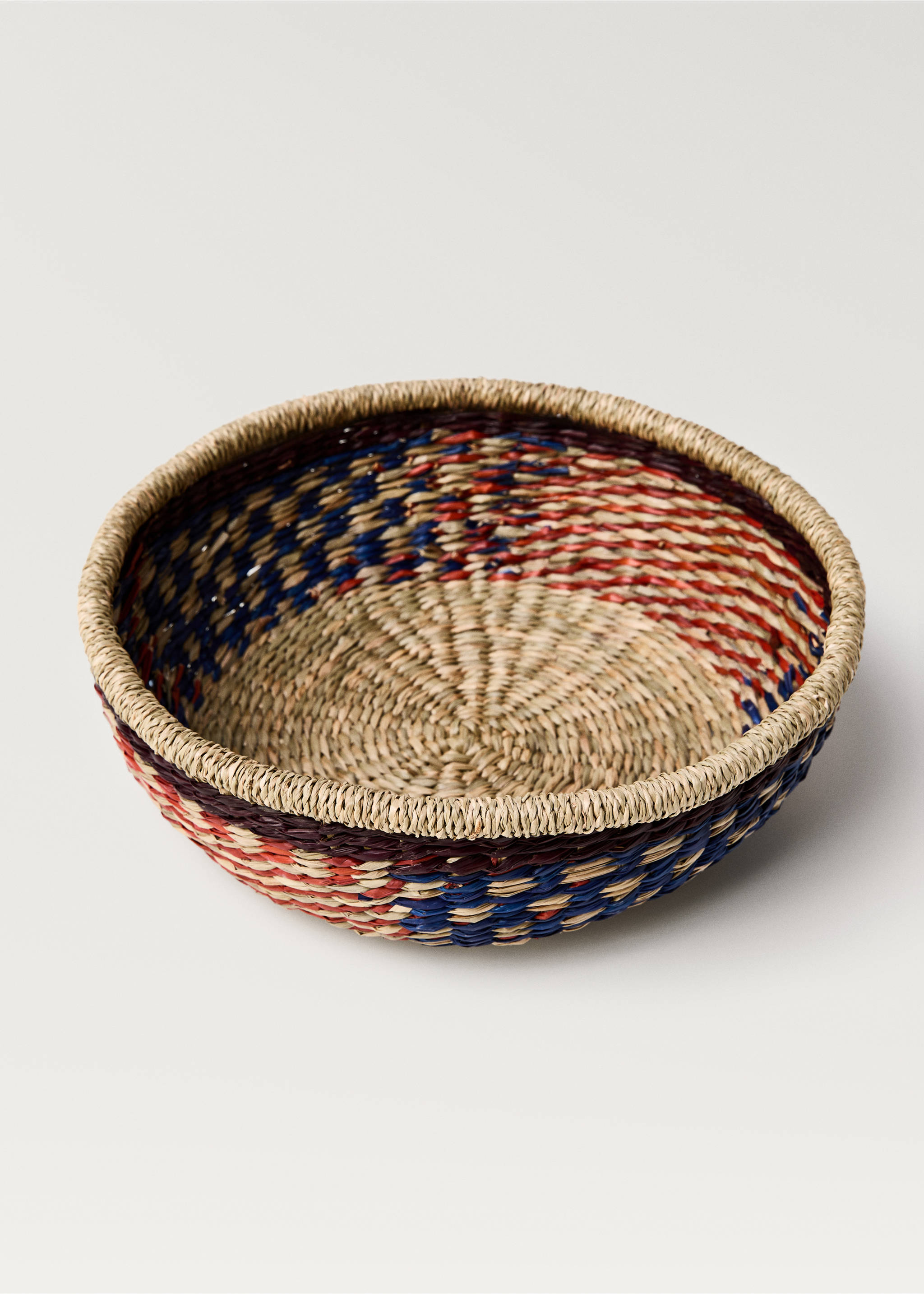Large coloured seagrass basket - Details of the article 1, Brown. Ref: 87002928-00.