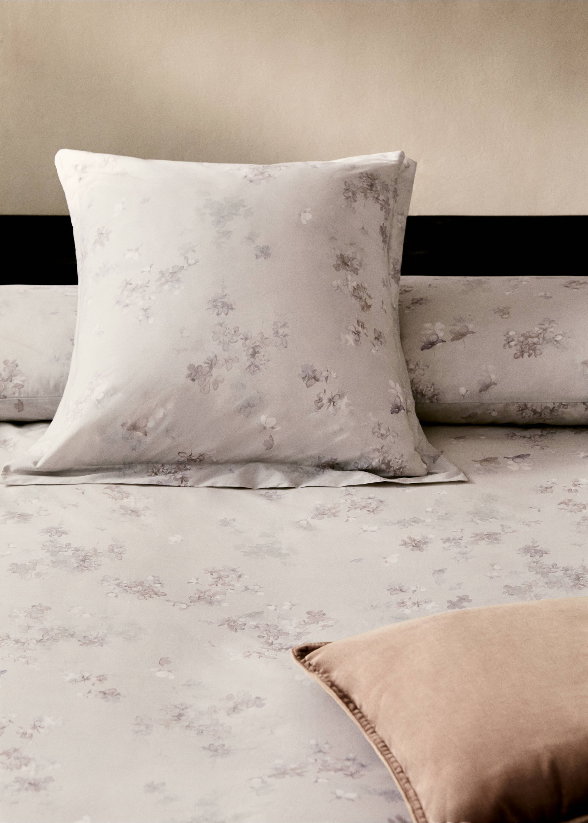Percale cotton romantic floral-print duvet cover King bed - Details of the article 7, Forest Green. Ref: 87002936-00.