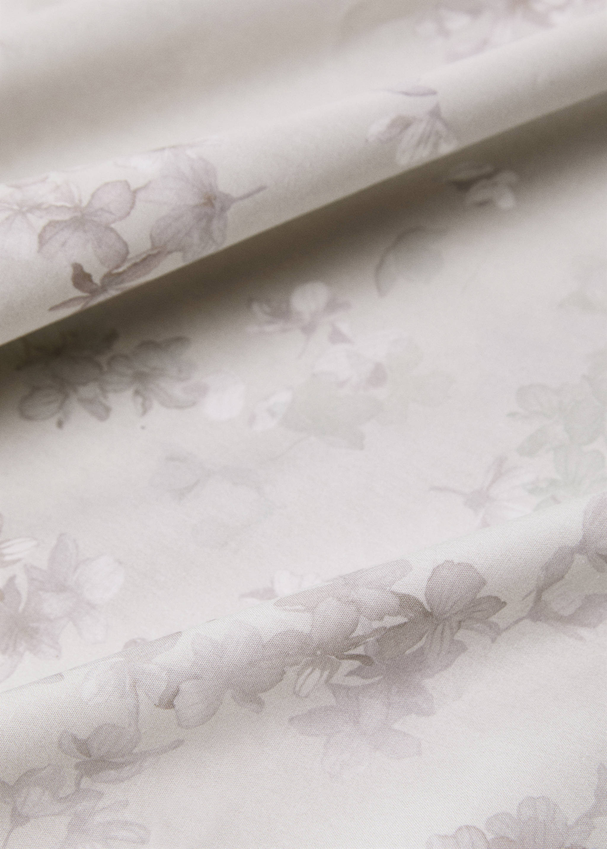 Percale cotton romantic floral-print duvet cover King bed - Details of the article 1