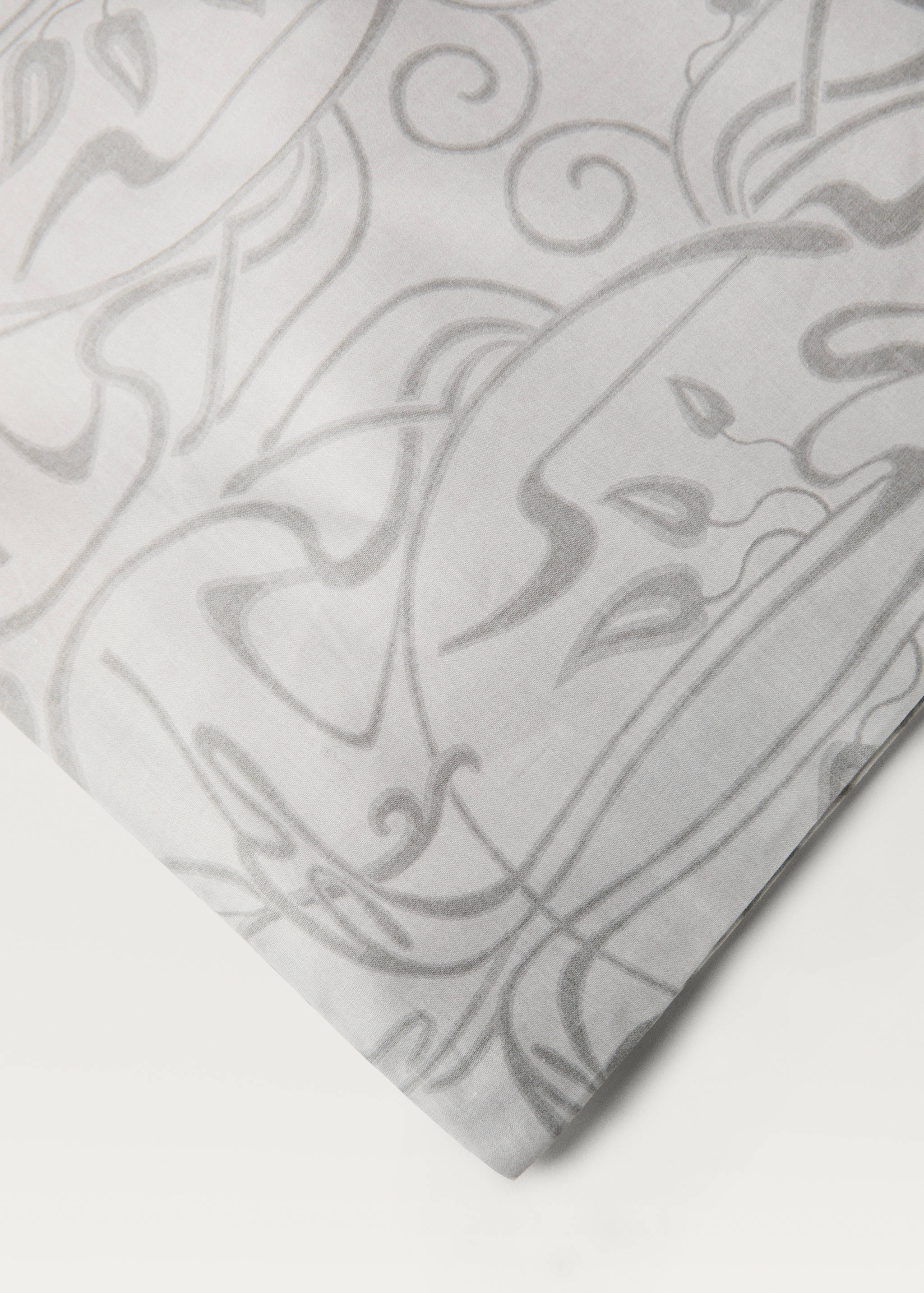 Percale cotton duvet cover with ornamental print King bed - Details of the article 2
