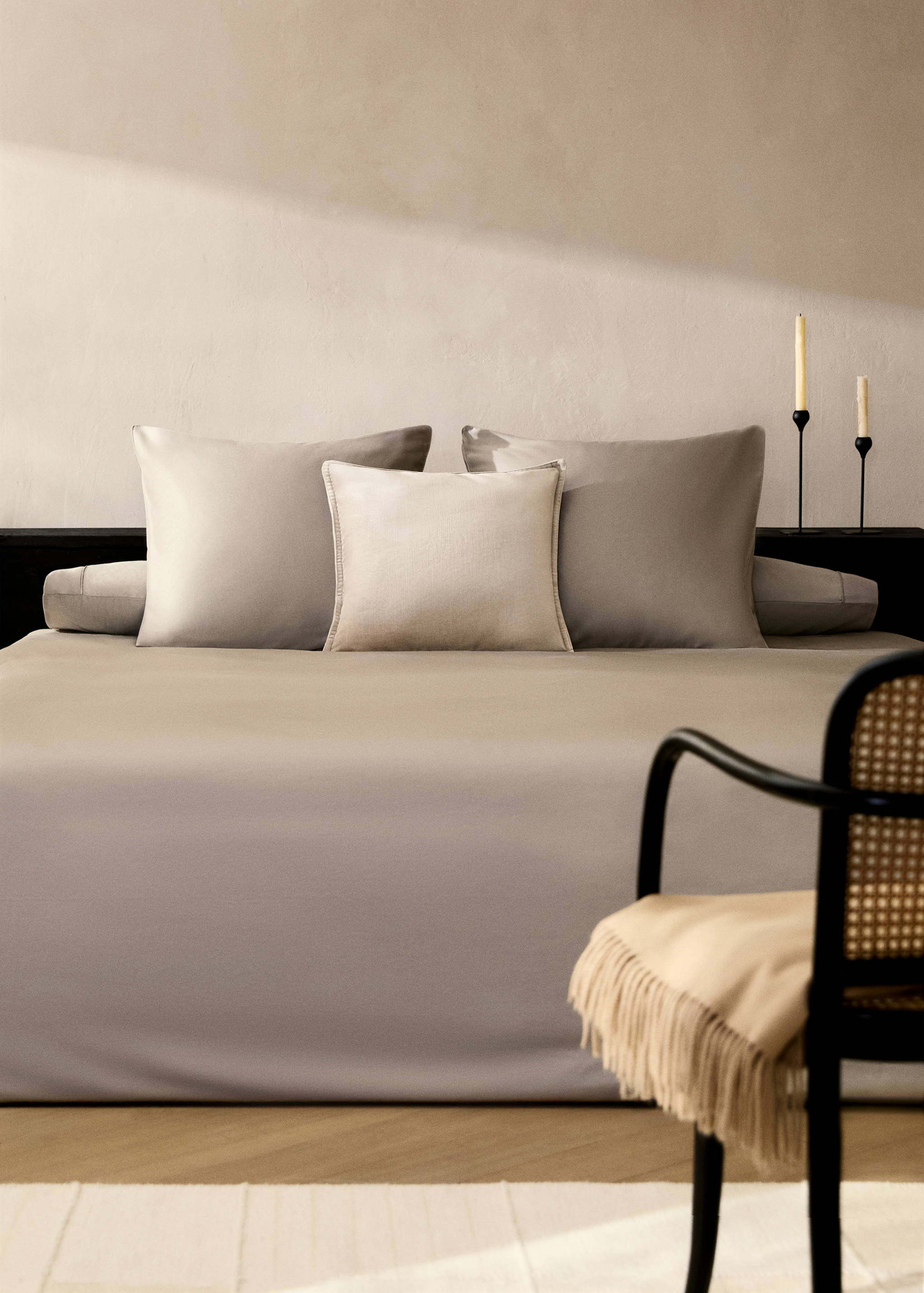 Bettbezug aus Baumwoll-Seidengemisch mit Fadendichte 600 für 150/160 cm Bett - Allgemeine Ansicht