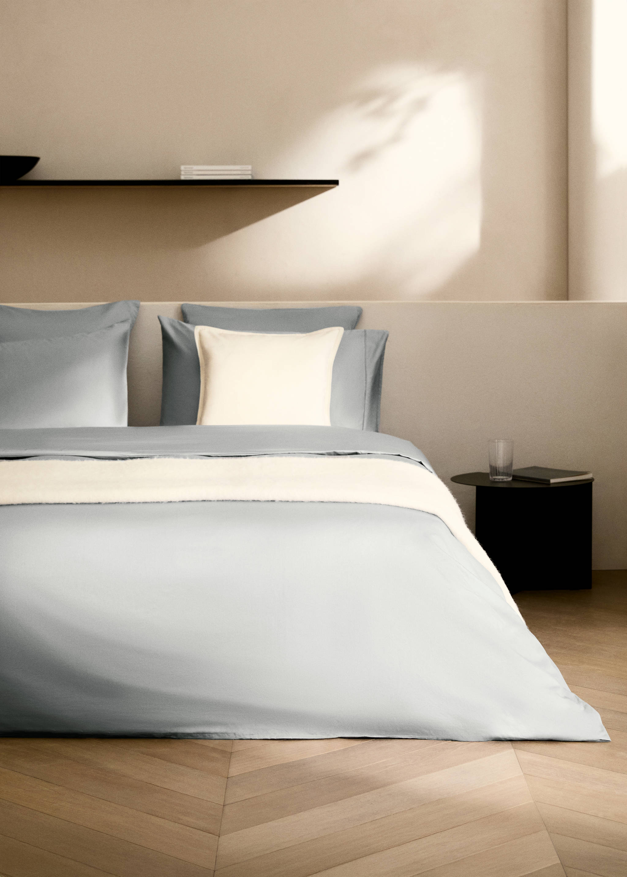 Bettbezug aus Baumwoll-Seidengemisch mit Fadendichte 600 für 150/160 cm Bett - Allgemeine Ansicht