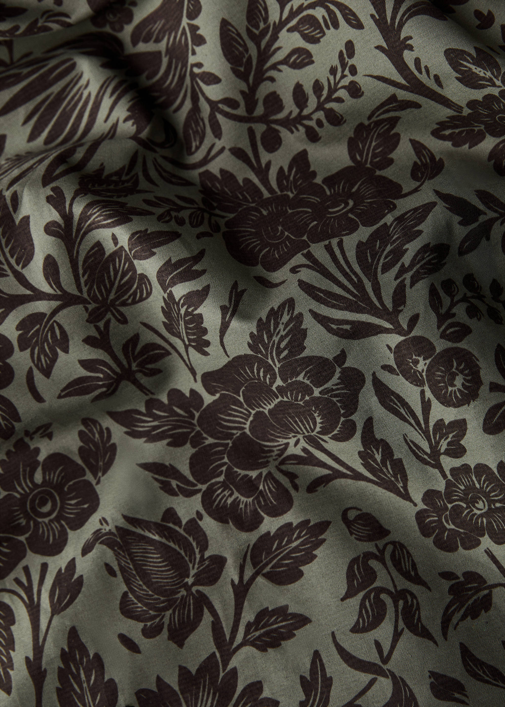 Percale cotton printed two-tone floral duvet cover Single bed - Details of the article 3