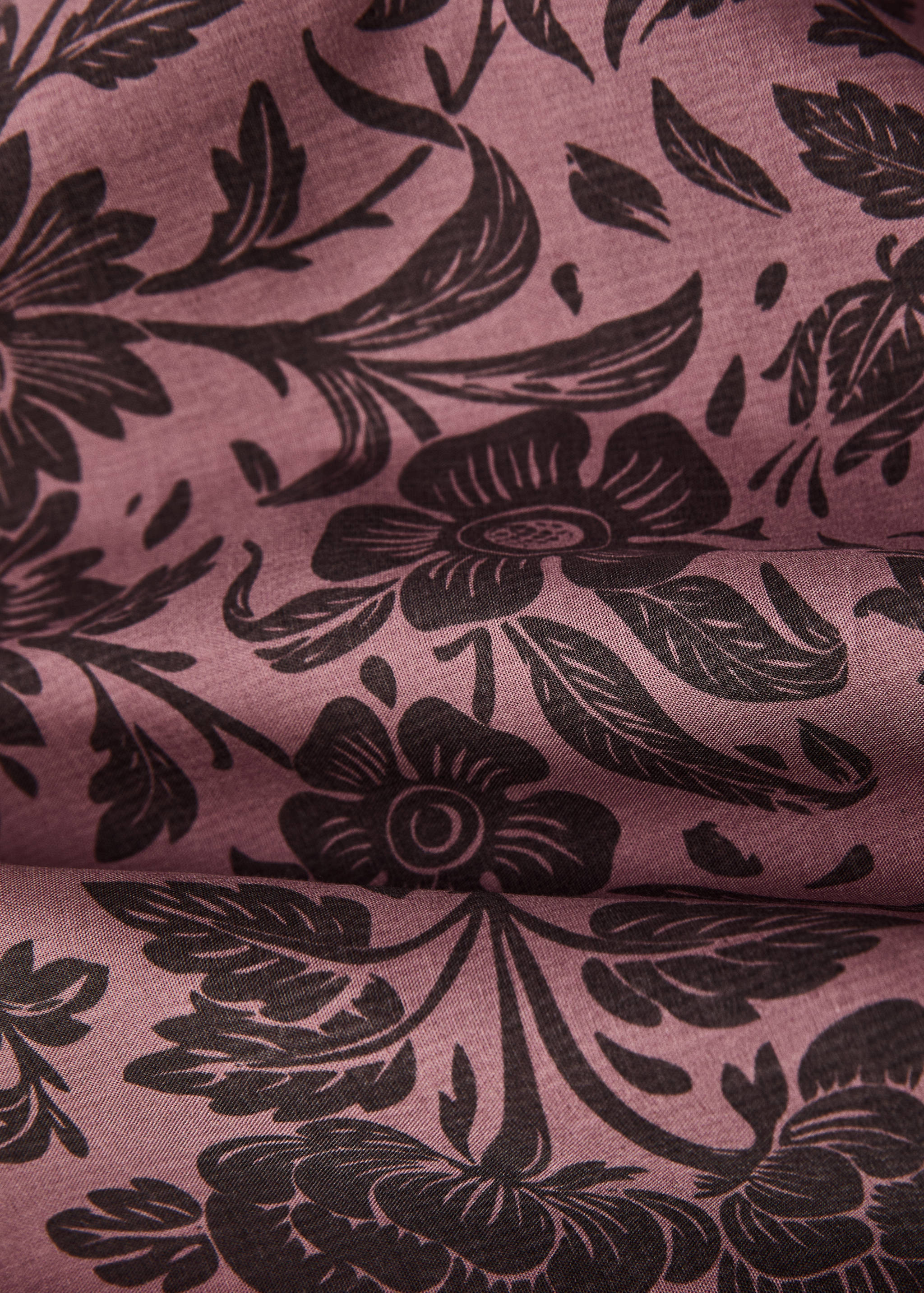 Percale cotton printed two-tone floral duvet cover Single bed - Details of the article 1