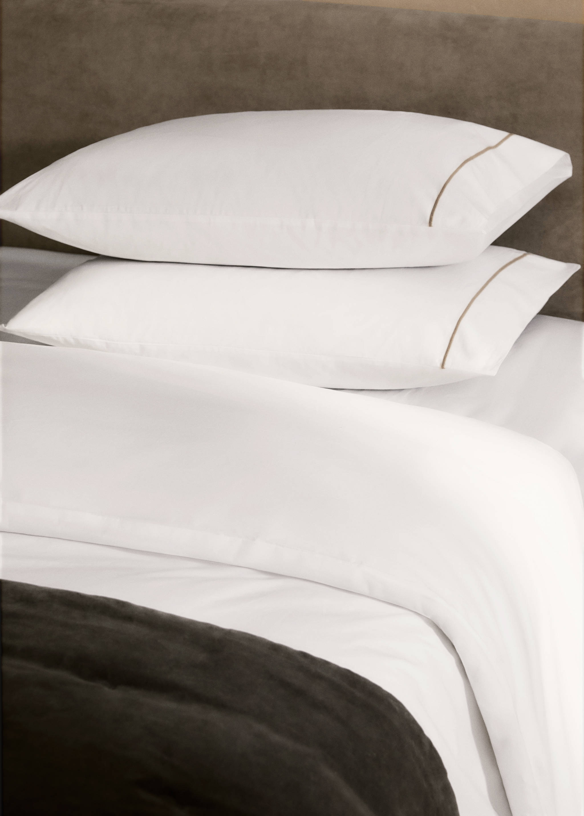 Percale cotton duvet cover with scalloped detail Single bed - Details of the article 7