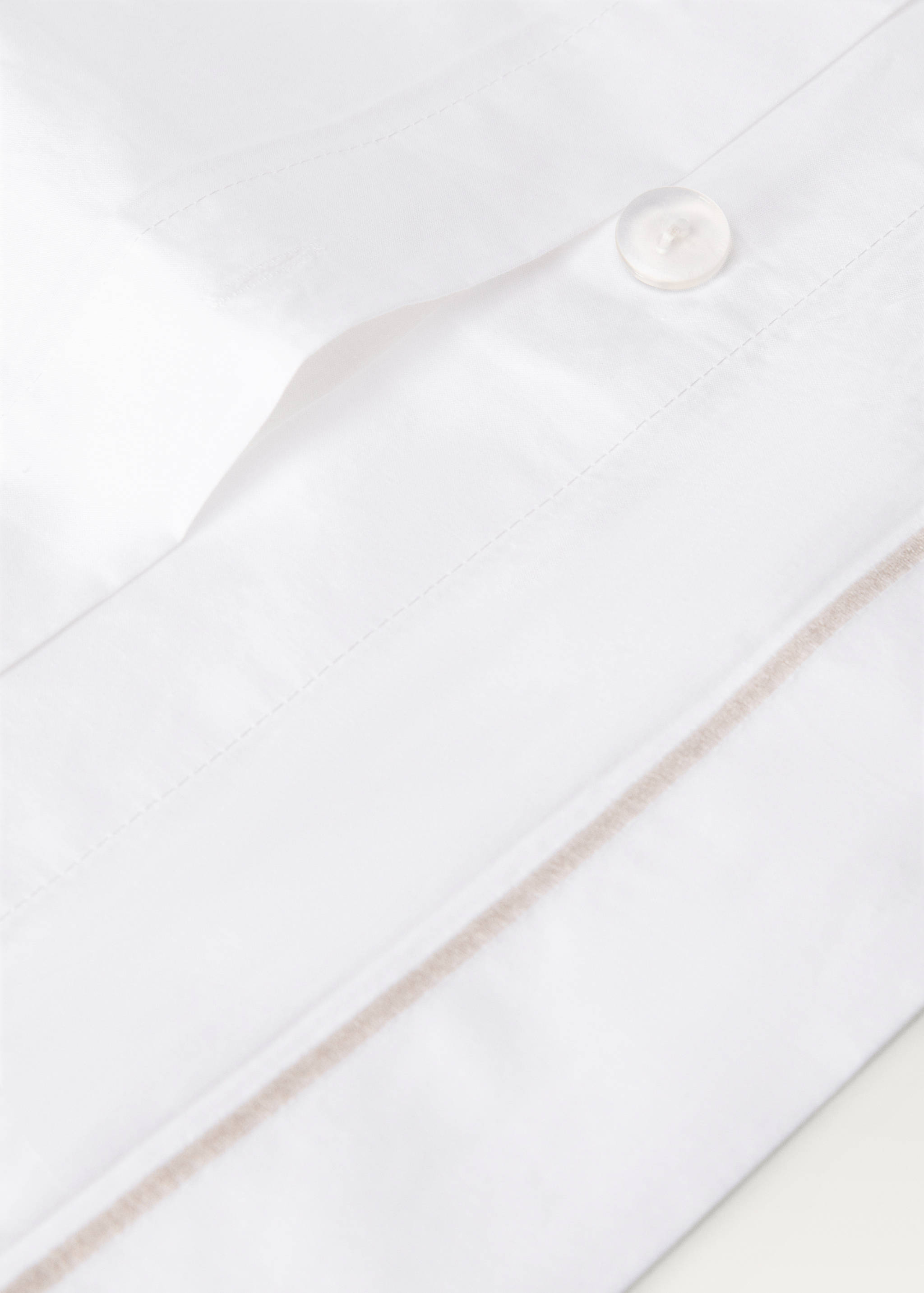 Percale cotton duvet cover with scalloped detail Single bed - Details of the article 2