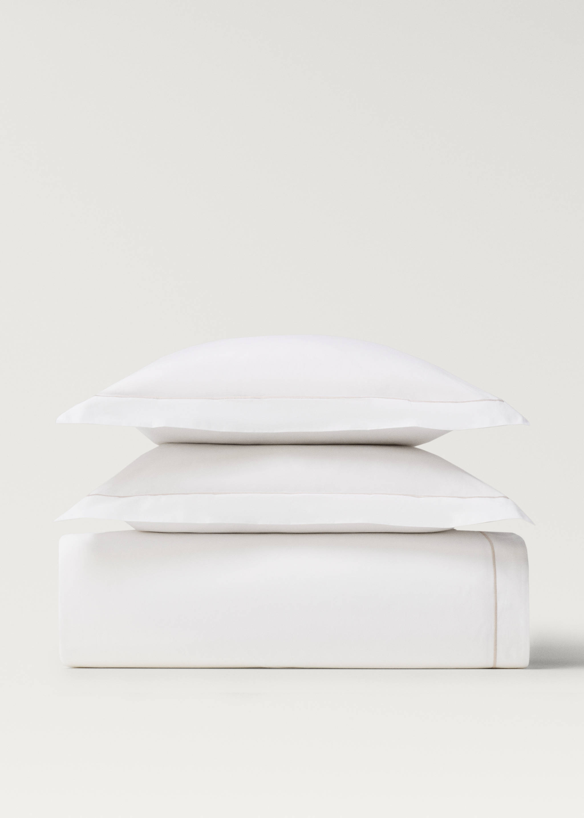 Percale cotton duvet cover with scalloped detail Single bed - Article without model