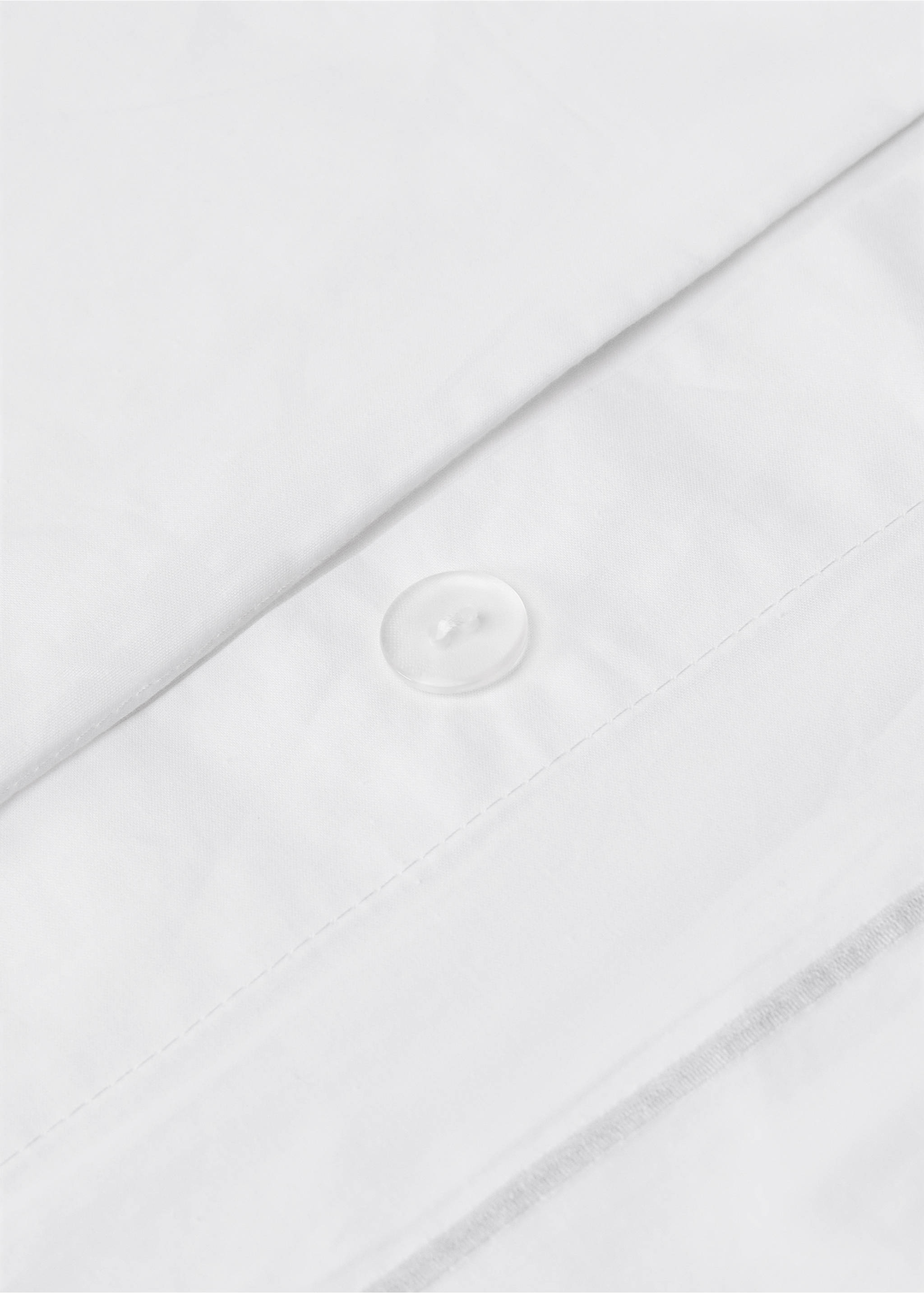 Percale cotton duvet cover with scalloped detail Single bed - Details of the article 2, Grey. Ref: 87002958-00.