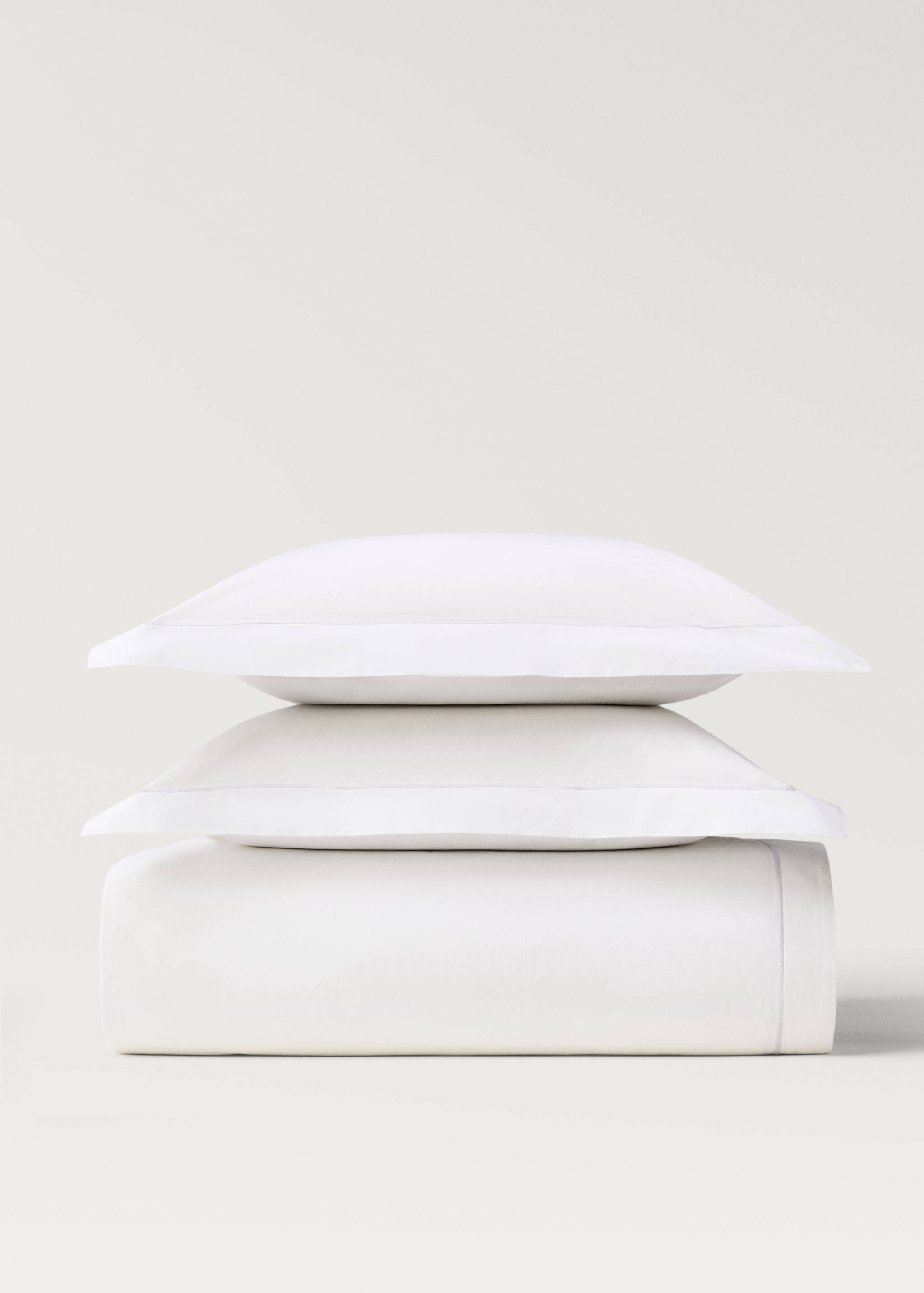 Percale cotton duvet cover with scalloped detail Single bed - Article without model