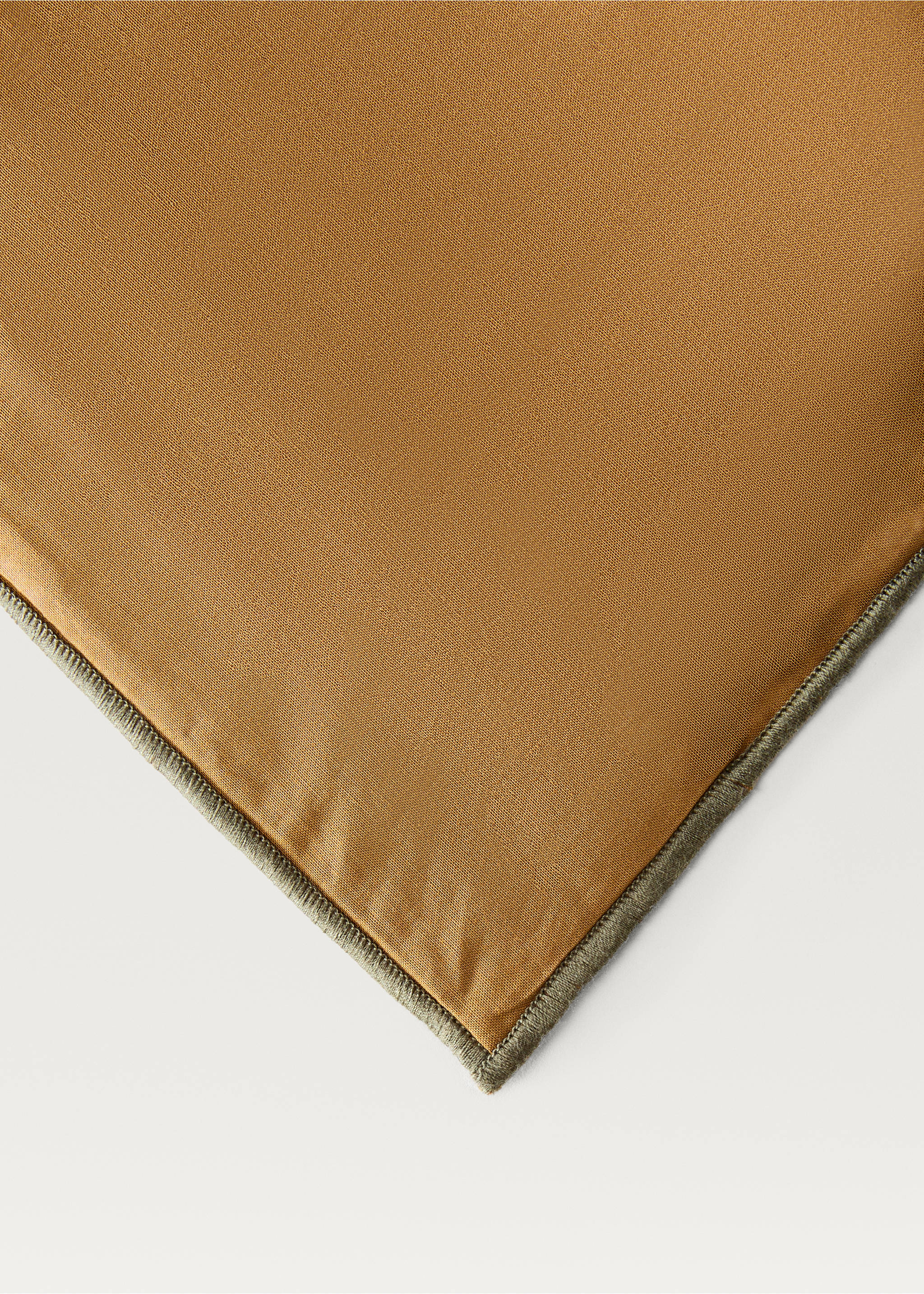 Reversible percale cotton duvet cover Single bed - Details of the article 4, Caramel. Ref: 87002962-00.