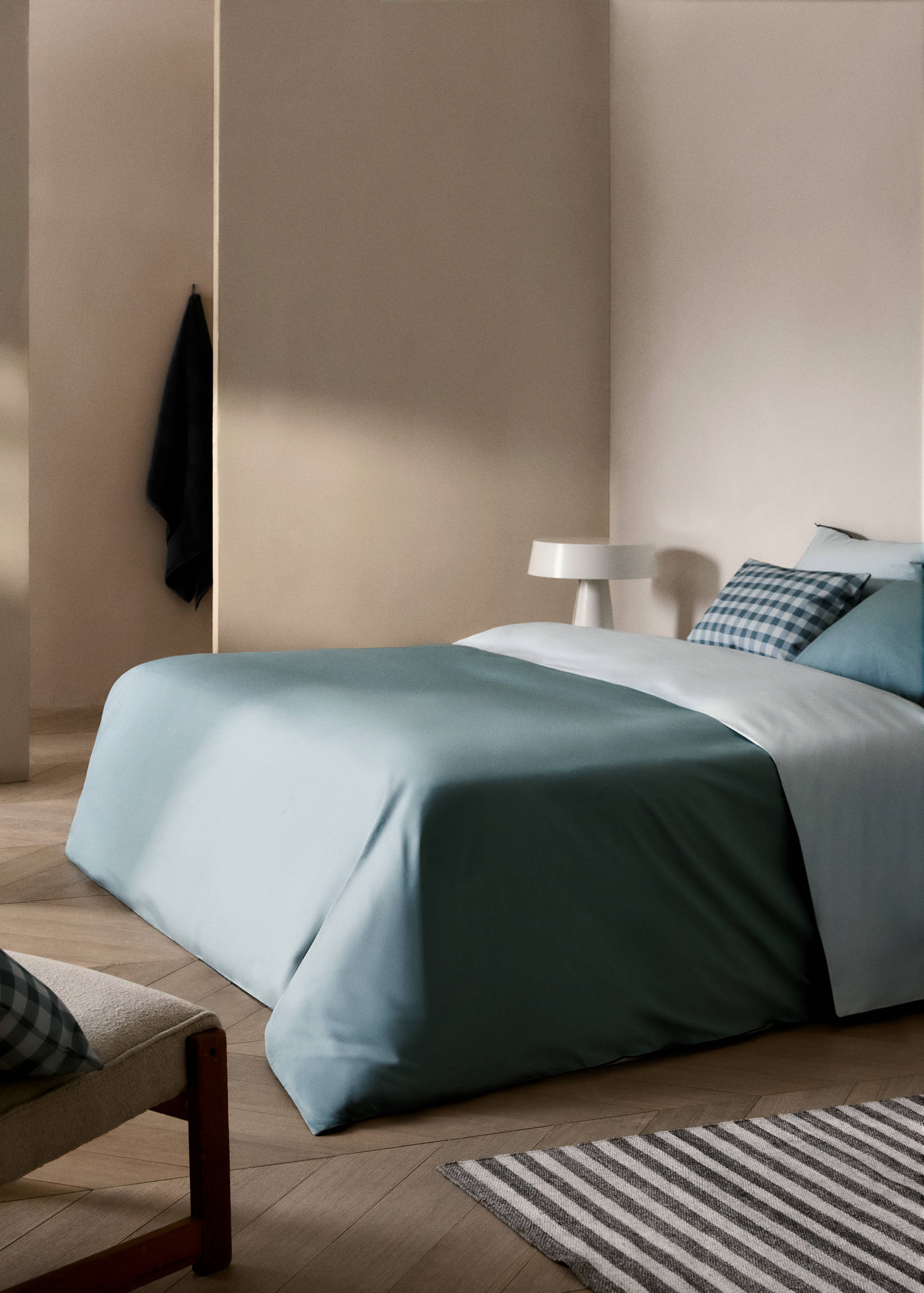 Wendbarer Bettbezug aus Baumwoll-Perkal für 150/160 cm Bett - Allgemeine Ansicht