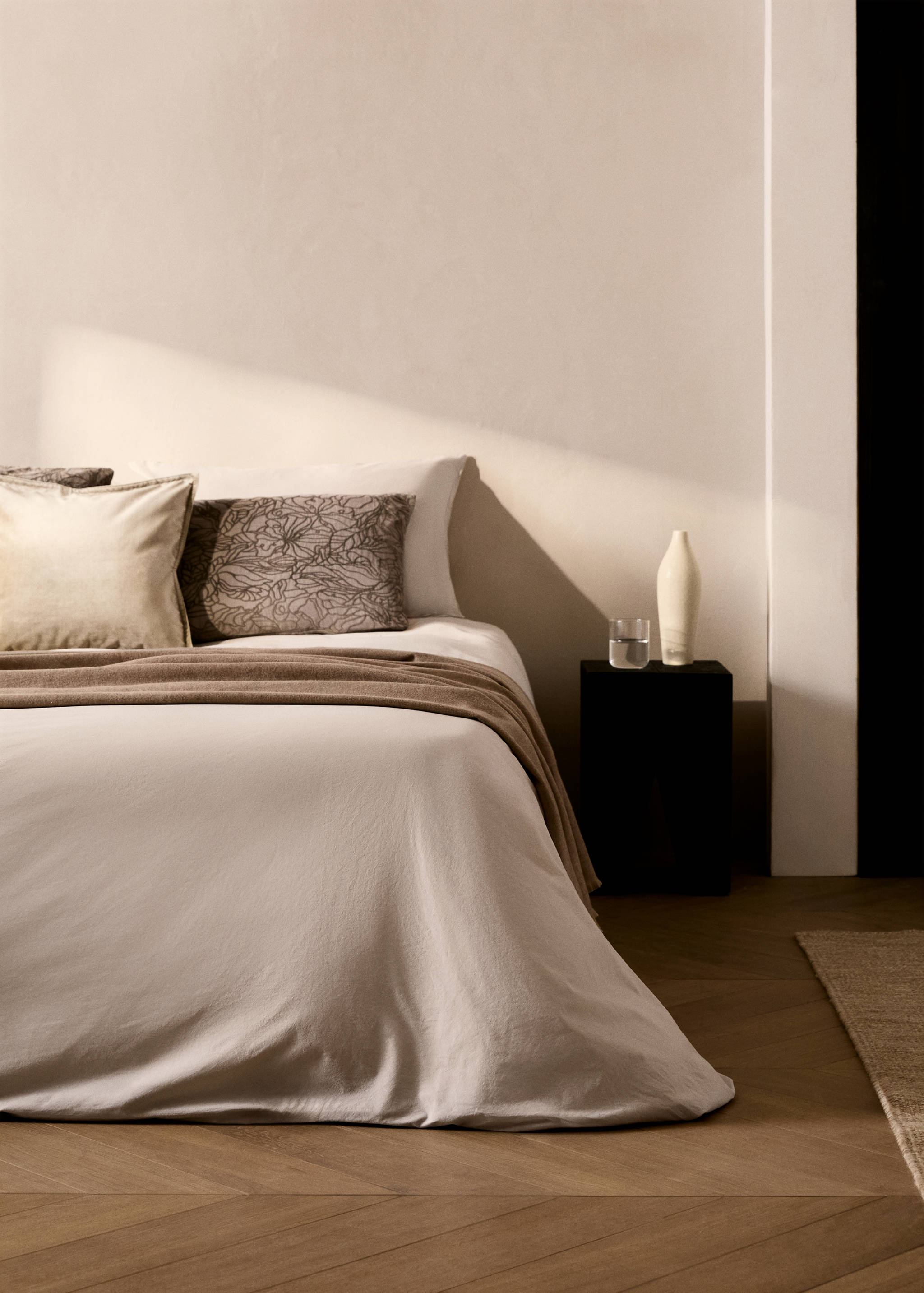 Husă de pilotă din bumbac prespălat pentru pat de 135/140 cm - Plan general