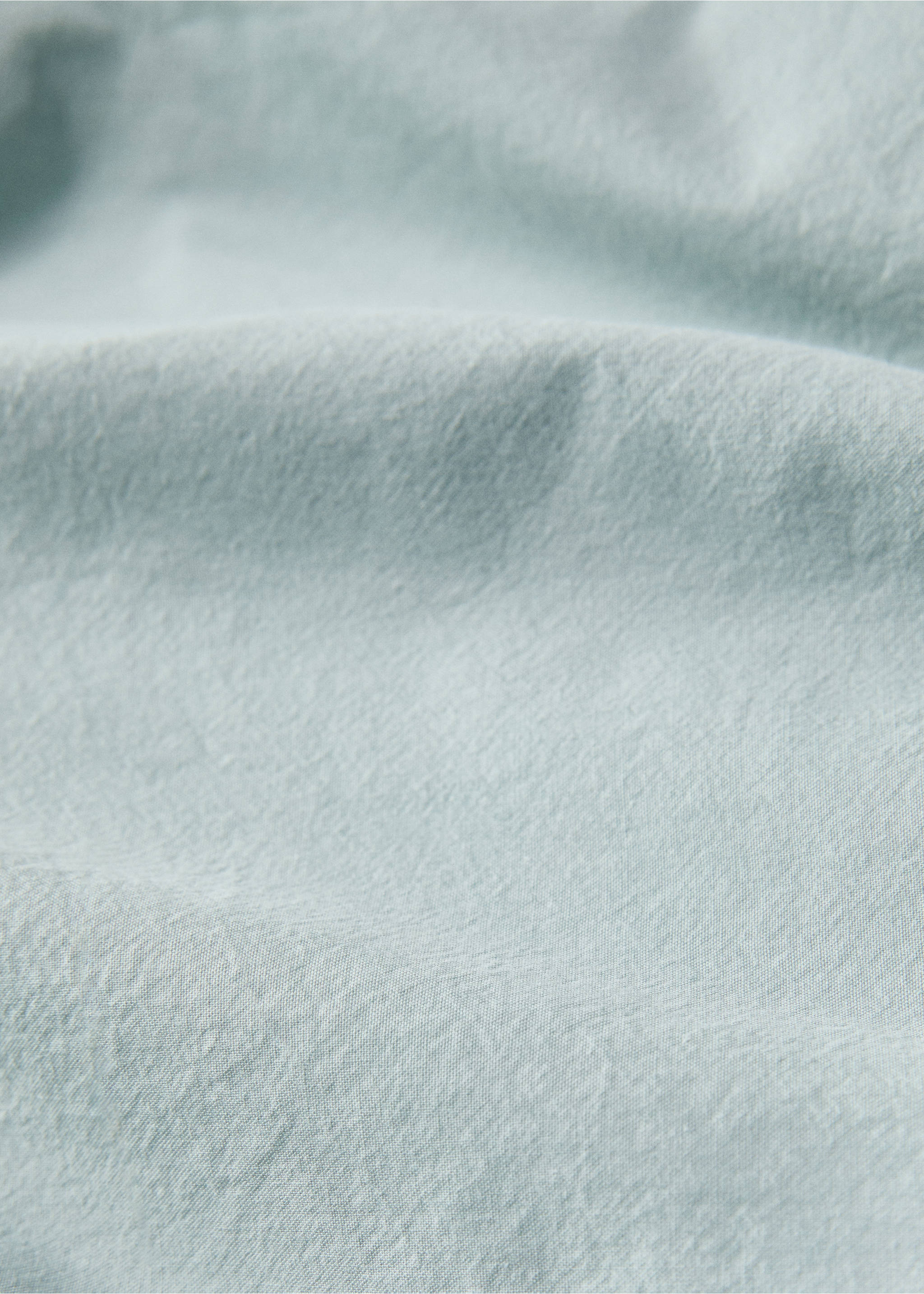 Washed cotton duvet cover King bed - Details of the article 2, Pastel Green. Ref: 87002969-00.