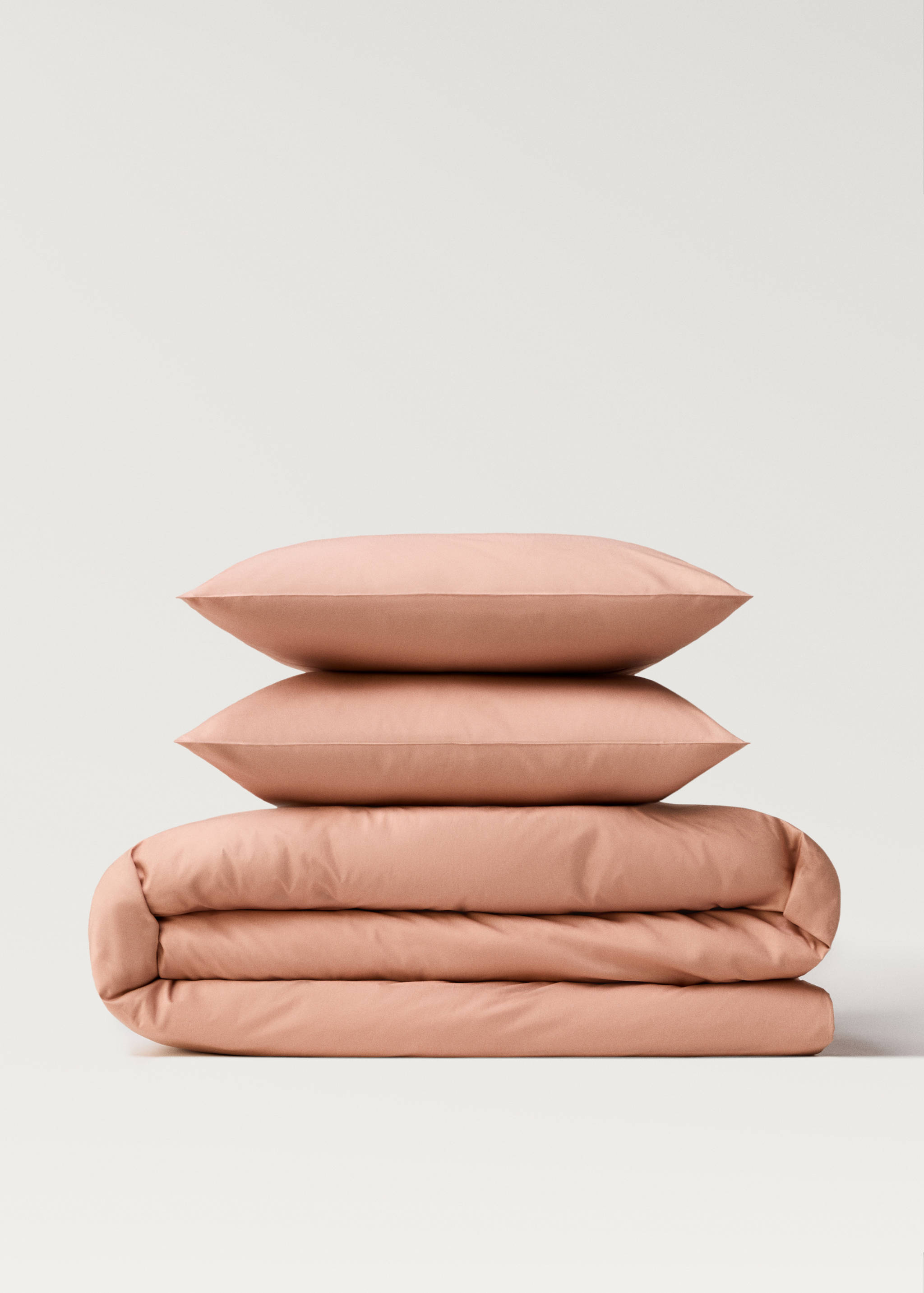 Percale cotton duvet cover with linen trim Queen bed - Article without model