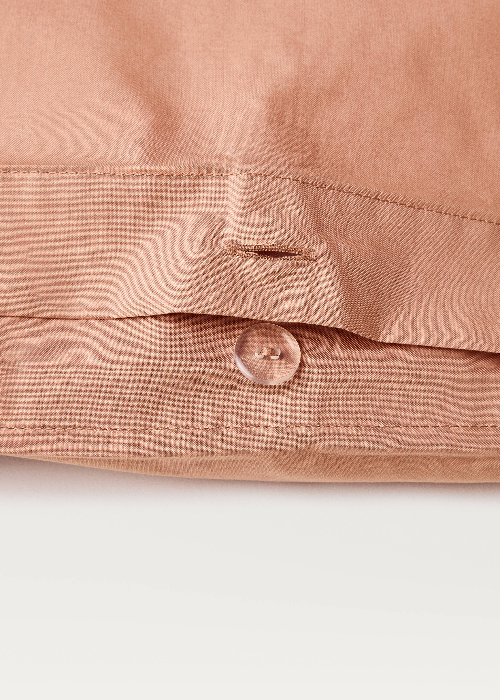 Percale cotton duvet cover with linen trim Queen bed - Details of the article 2