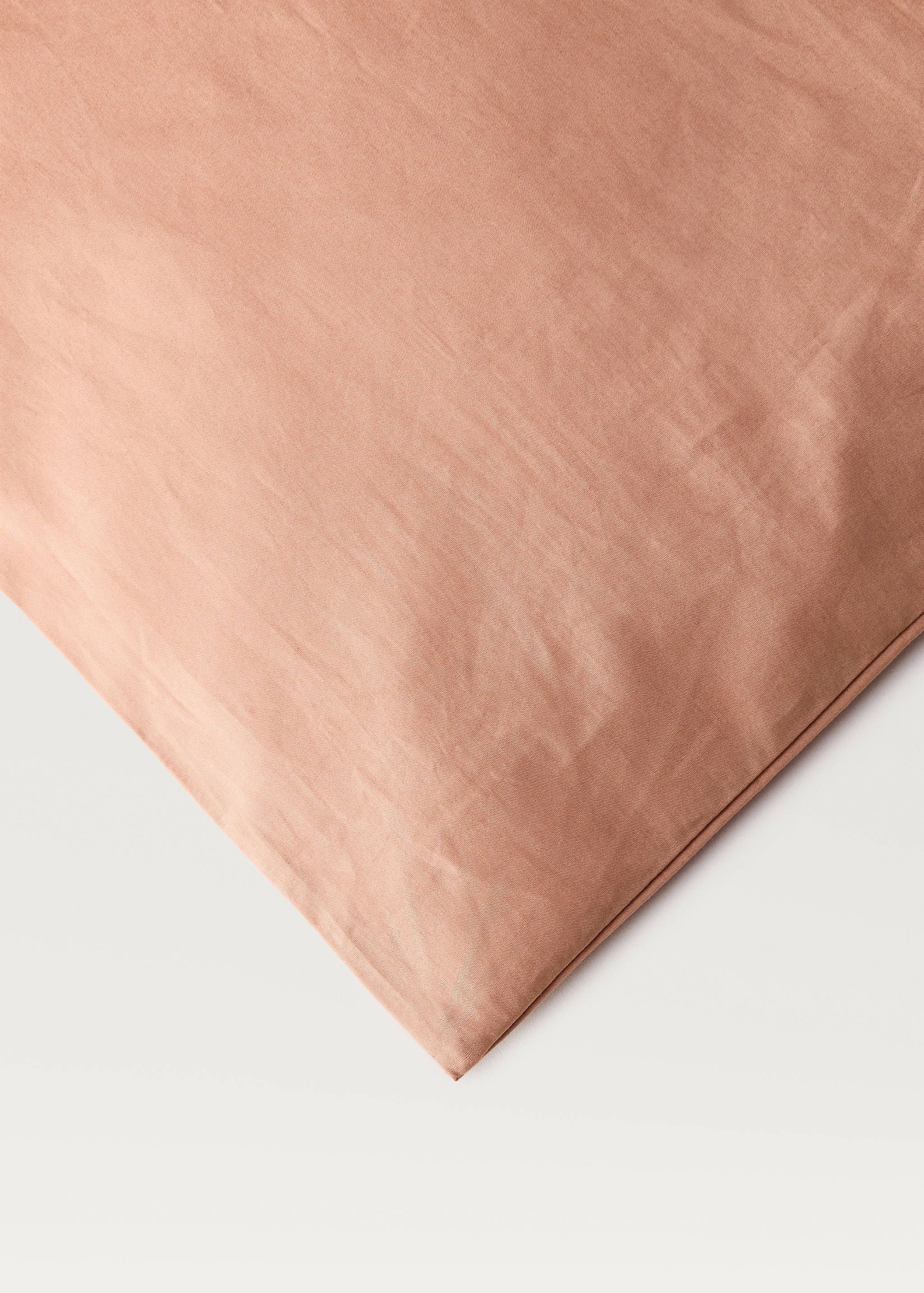 Percale cotton duvet cover with linen trim Queen bed - Details of the article 3