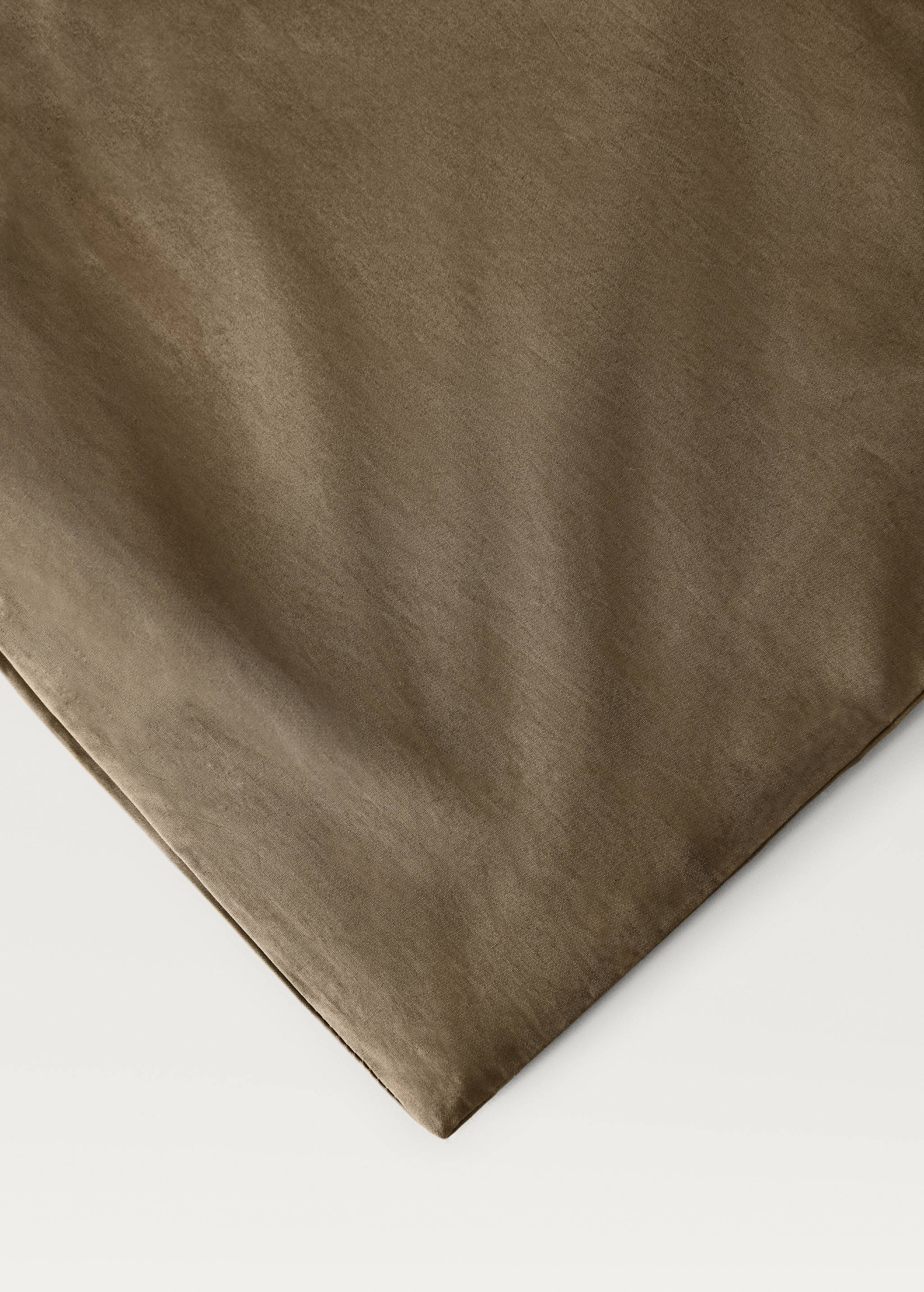 Percale cotton duvet cover with linen trim Queen bed - Details of the article 2