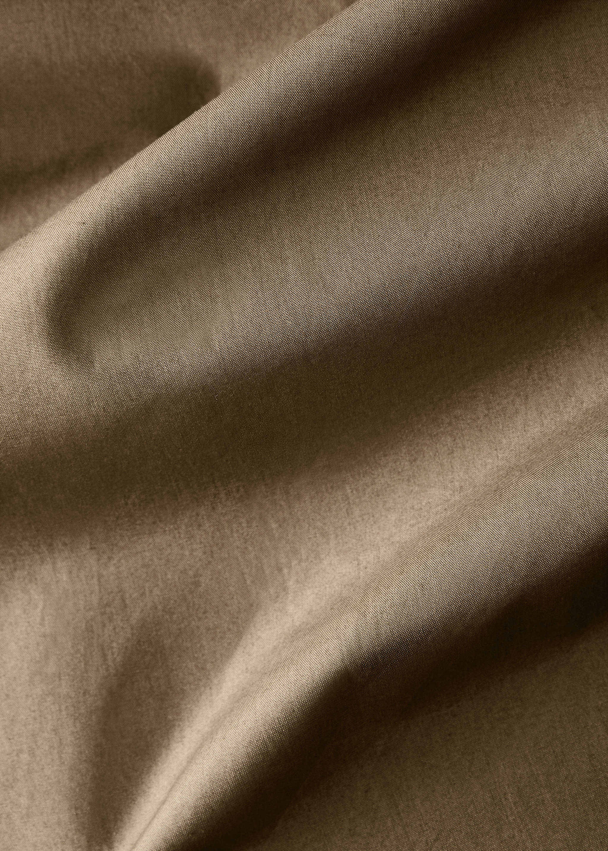 Percale cotton duvet cover with linen trim Queen bed - Medium plane