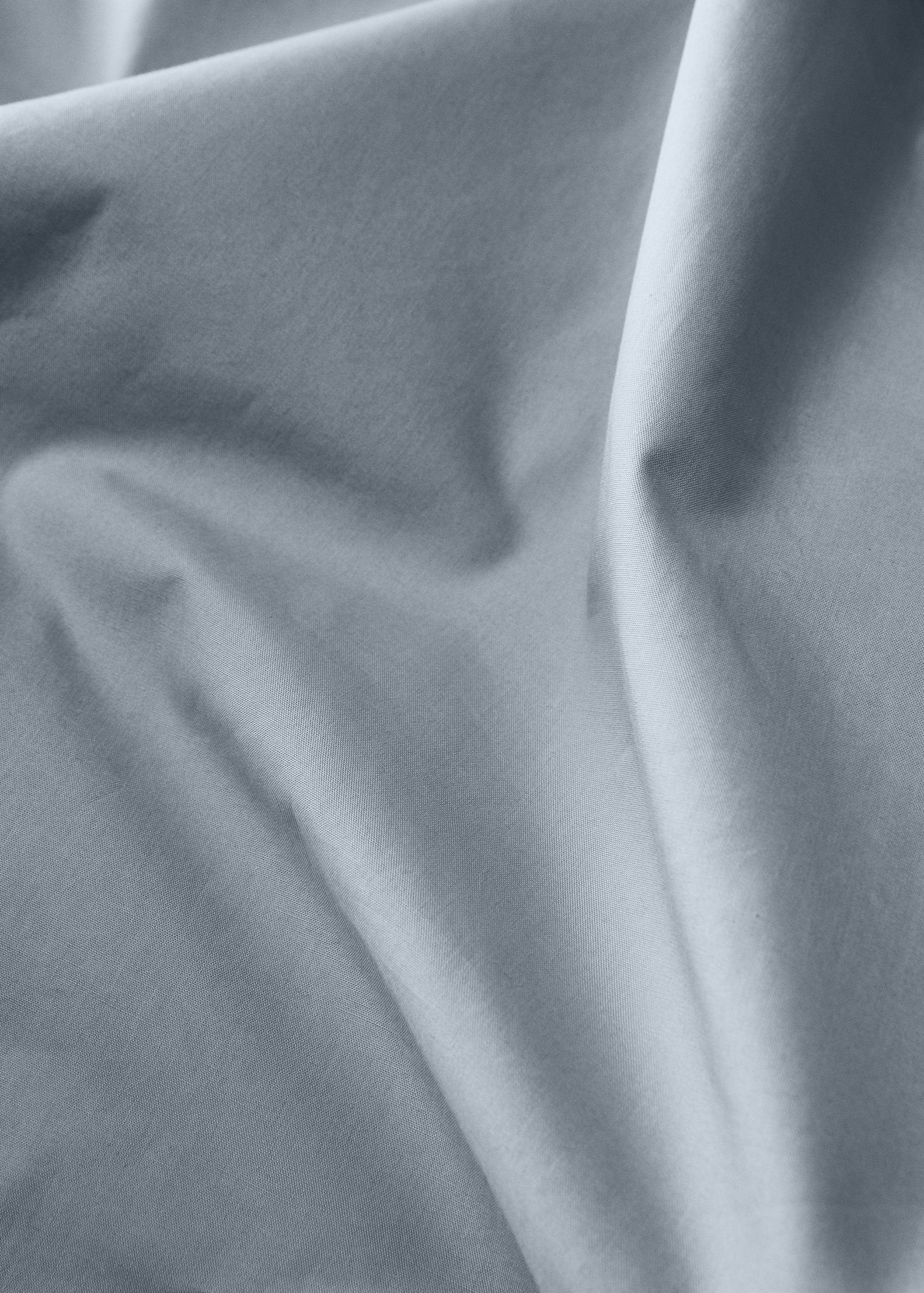 Percale cotton duvet cover with linen trim Queen bed - Details of the article 2