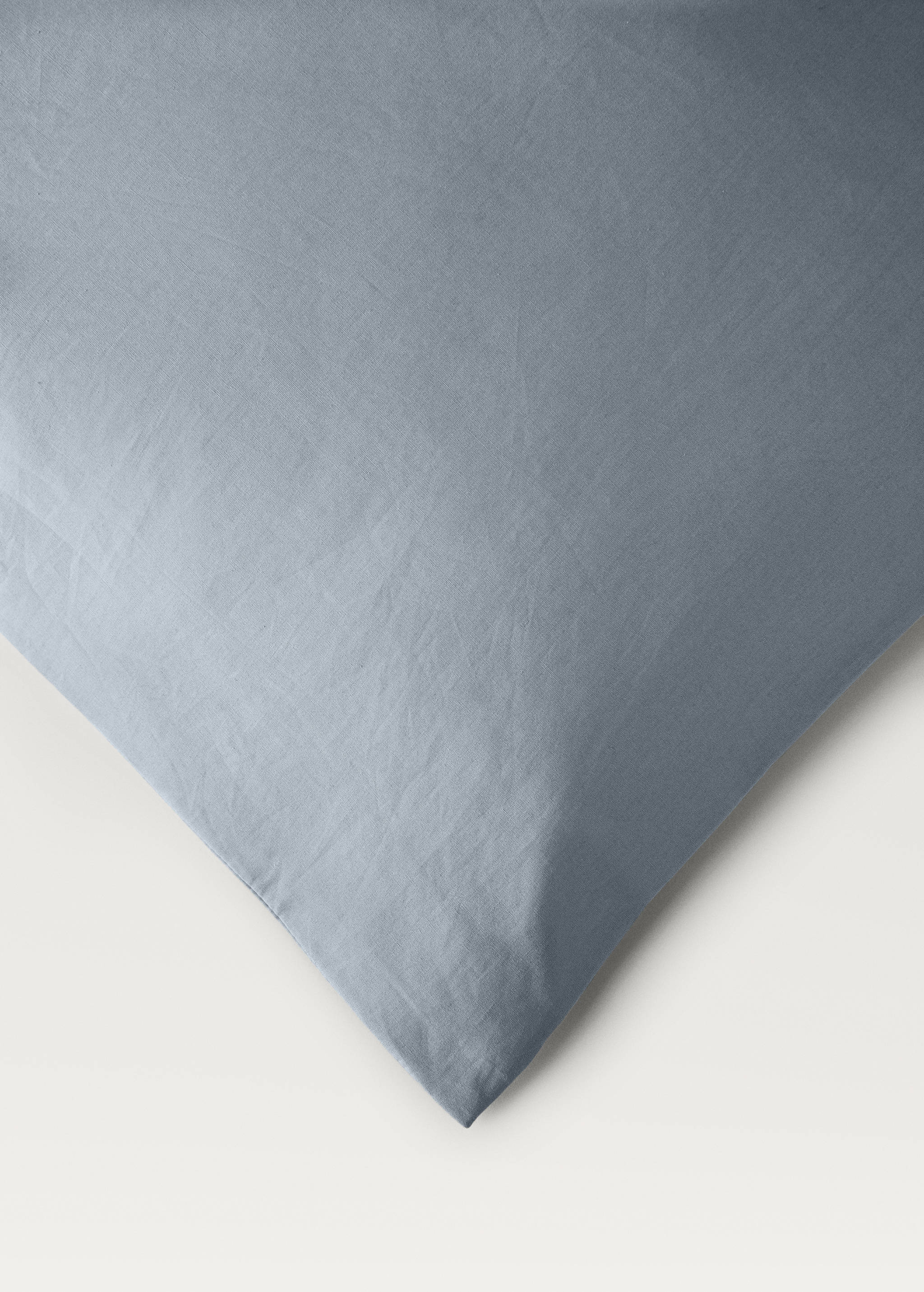 Percale cotton duvet cover with linen trim Queen bed - Details of the article 3