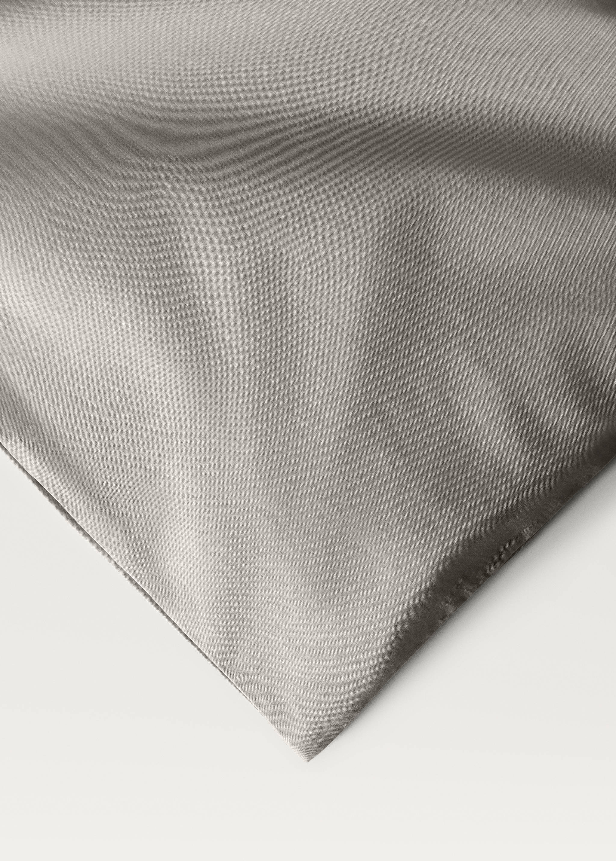 Percale cotton duvet cover with linen trim Queen bed - Details of the article 1
