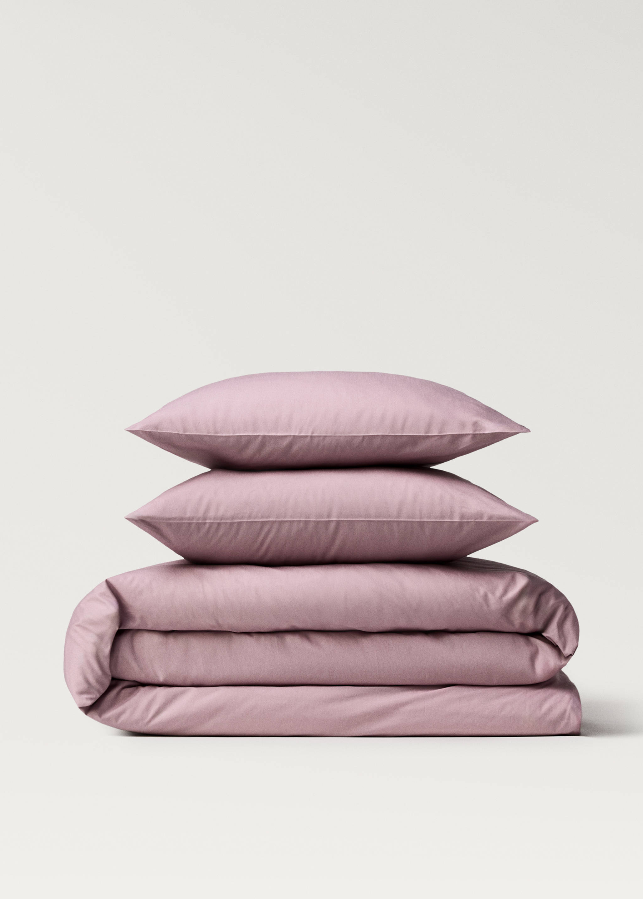 Percale cotton duvet cover with linen trim Queen bed - Article without model