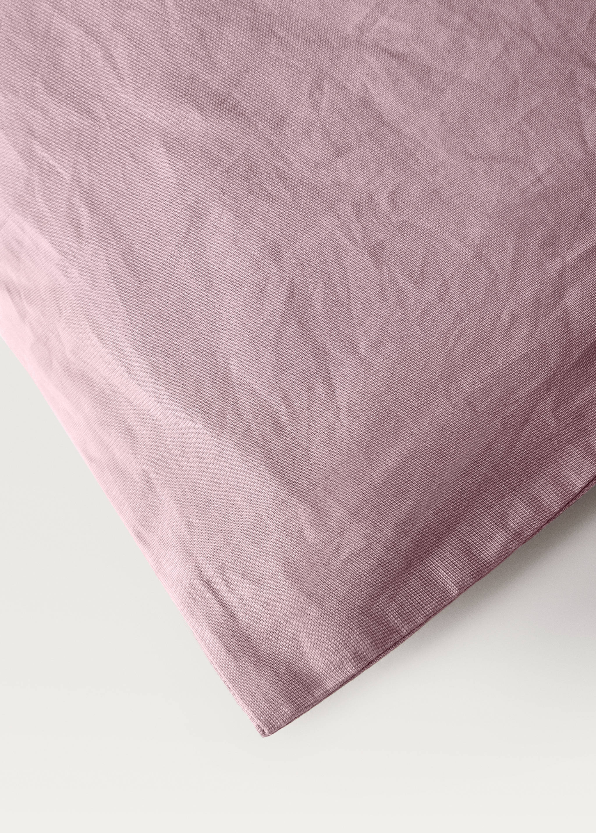 Percale cotton duvet cover with linen trim Queen bed - Details of the article 1