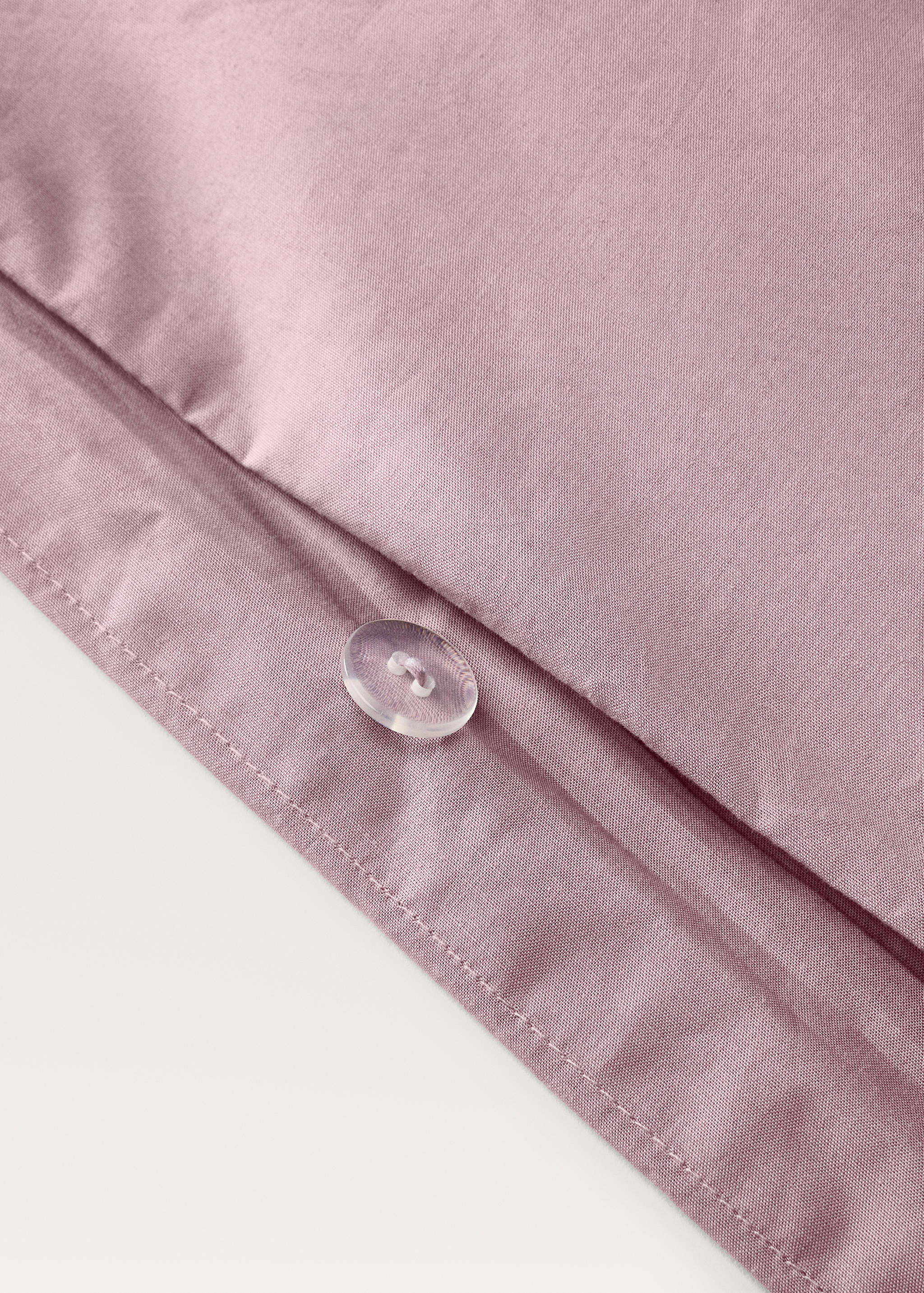 Percale cotton duvet cover with linen trim Queen bed - Details of the article 3