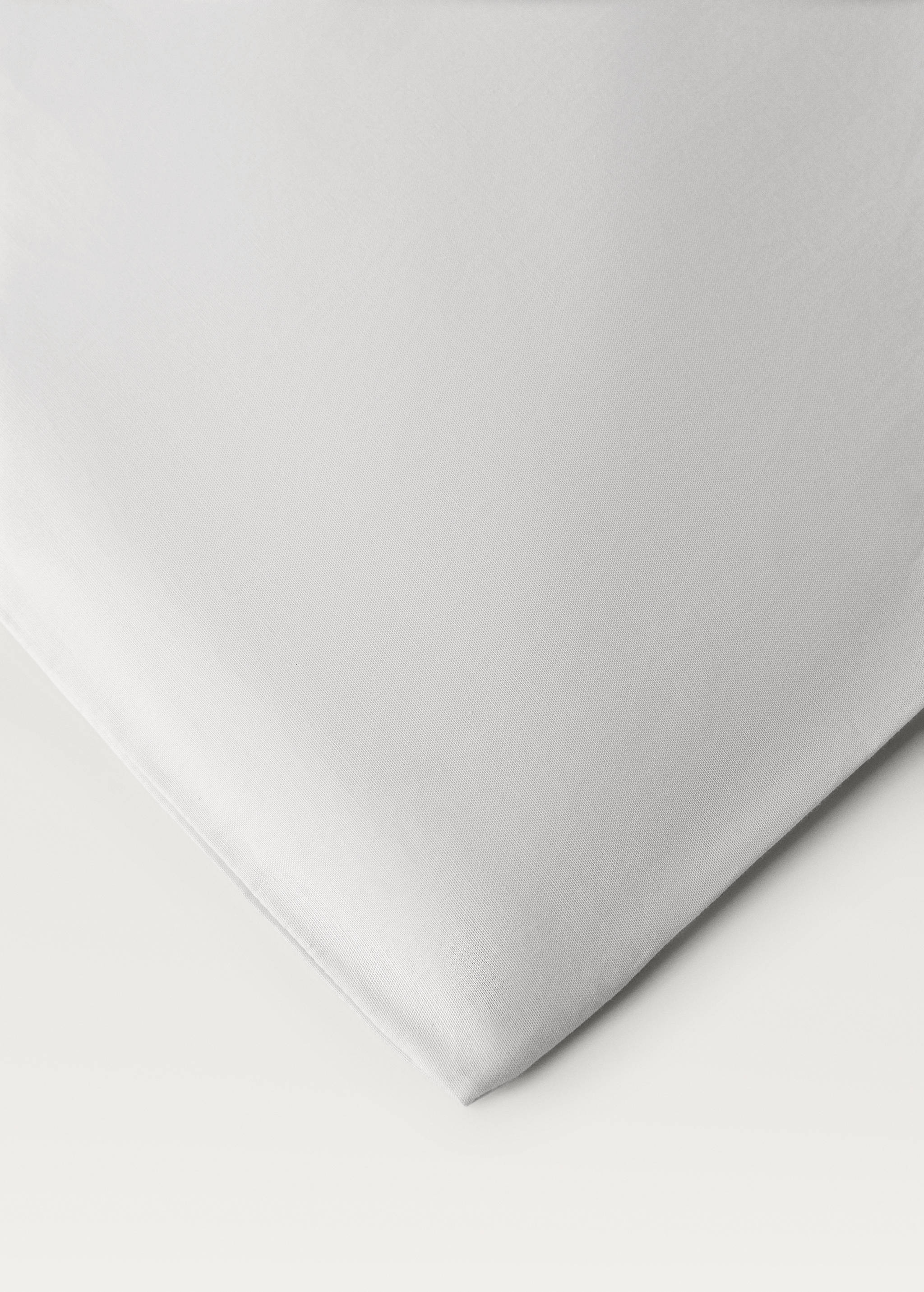 Percale cotton duvet cover with linen trim Queen bed - Details of the article 1