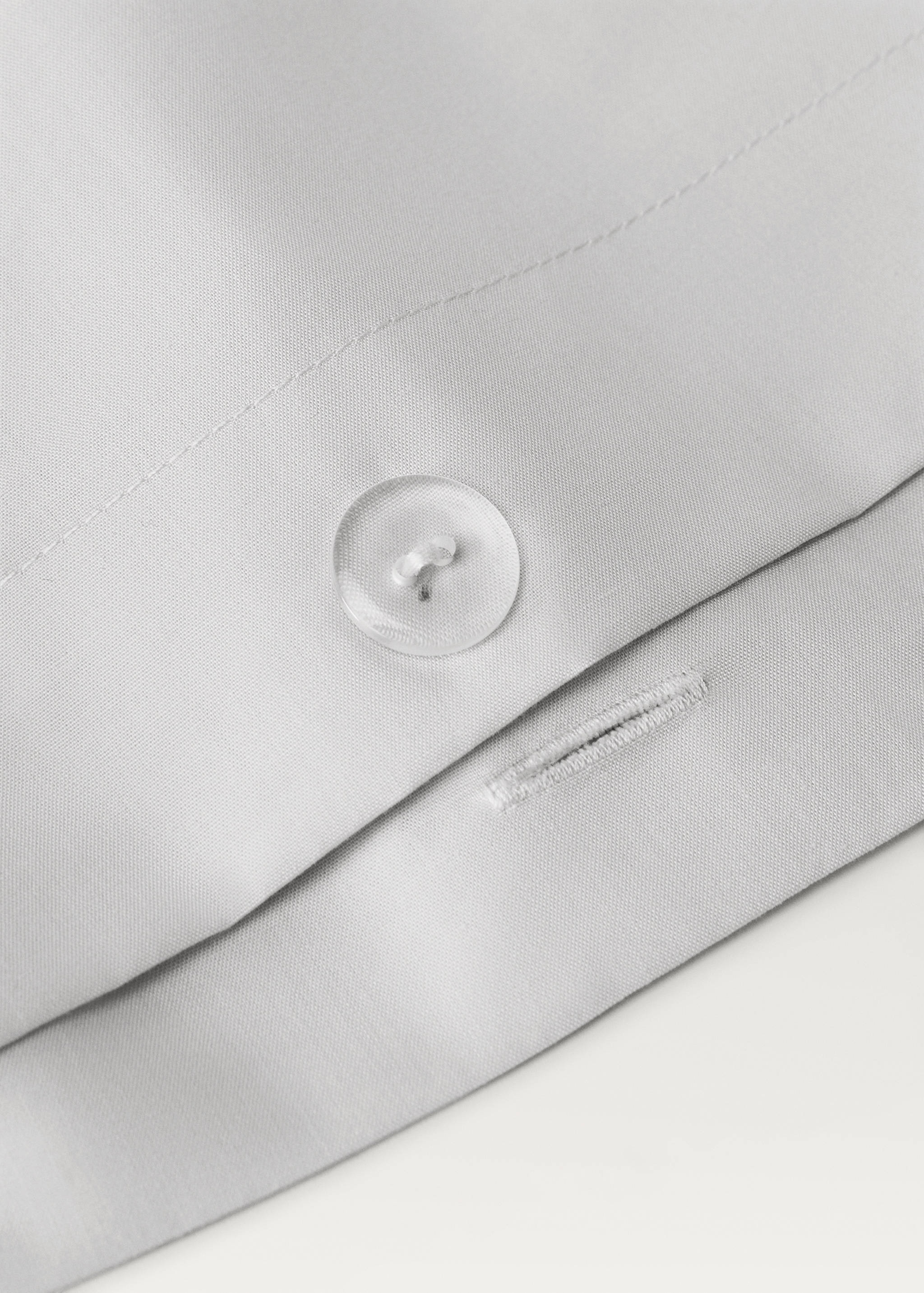 Percale cotton duvet cover with linen trim Queen bed - Details of the article 2