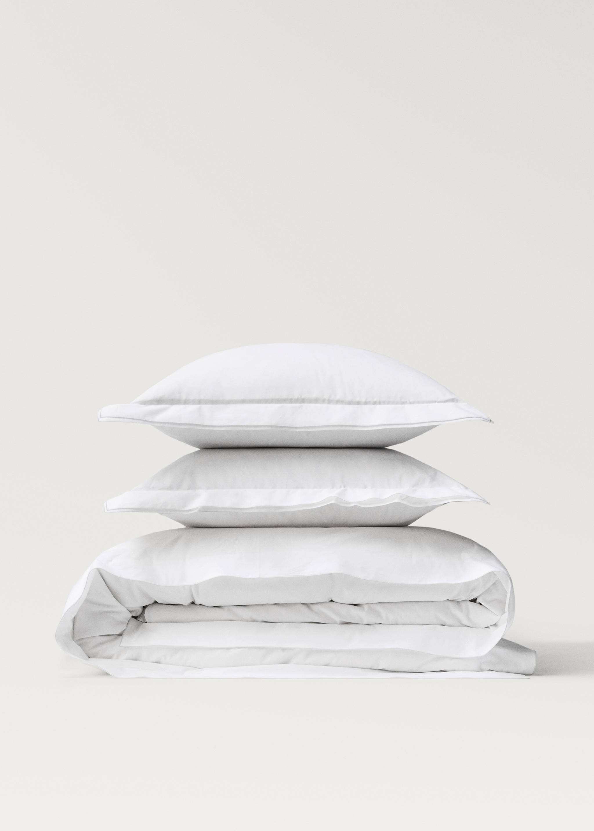 Percale cotton duvet cover with overlock Single bed - Article without model