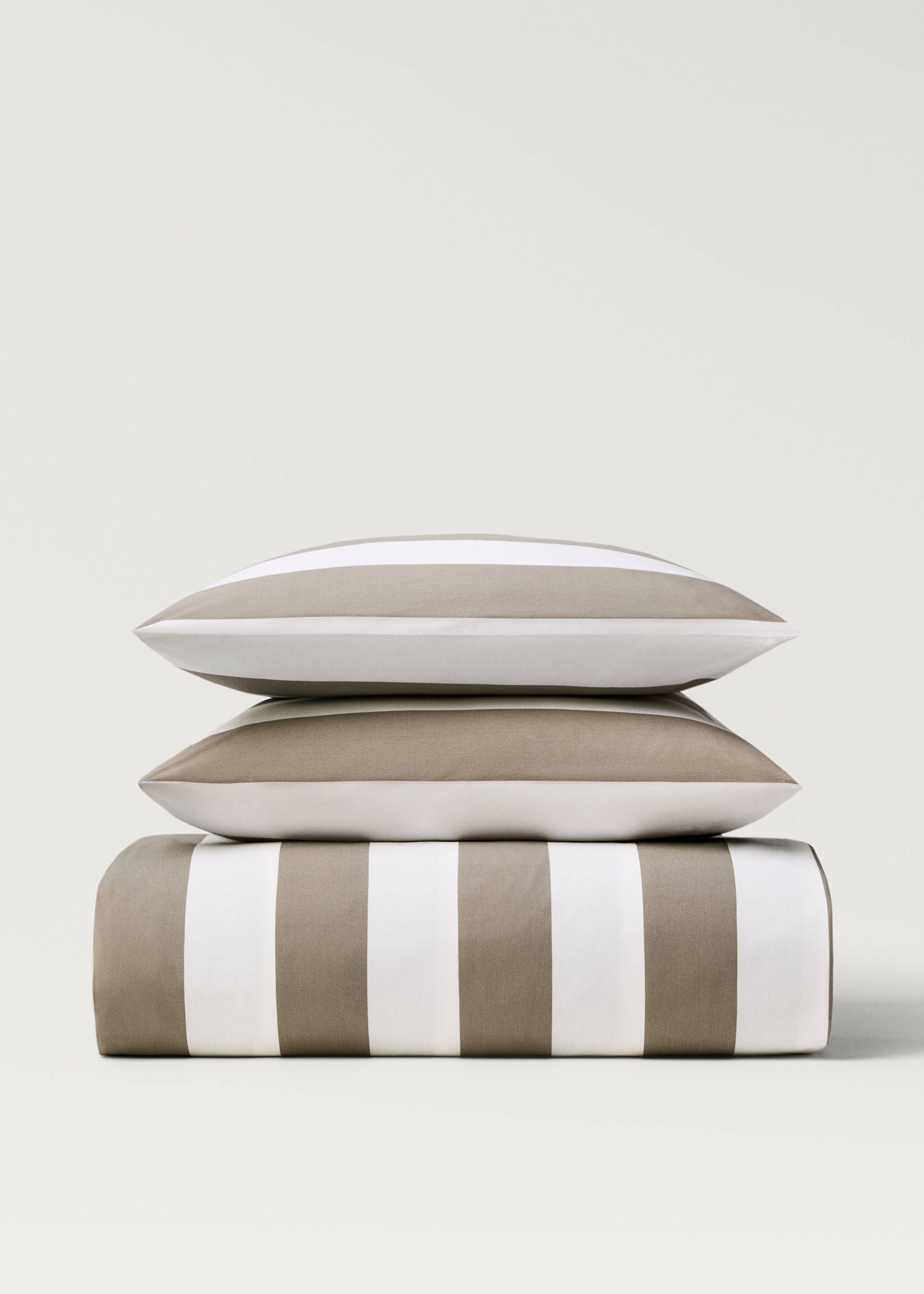 500 threads cotton percale striped duvet cover Single bed - Article without model