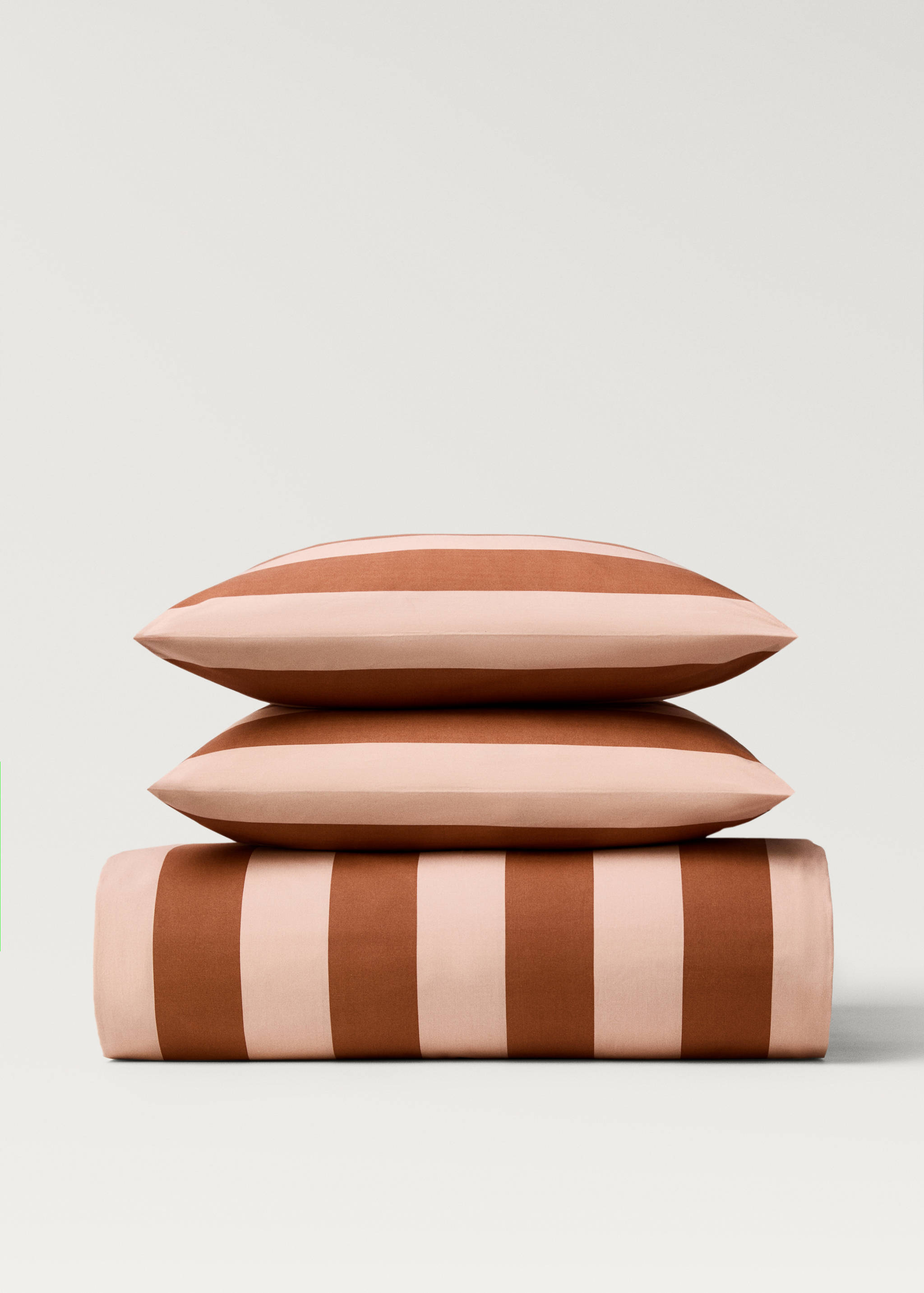 500 threads cotton percale striped duvet cover Single bed - Article without model