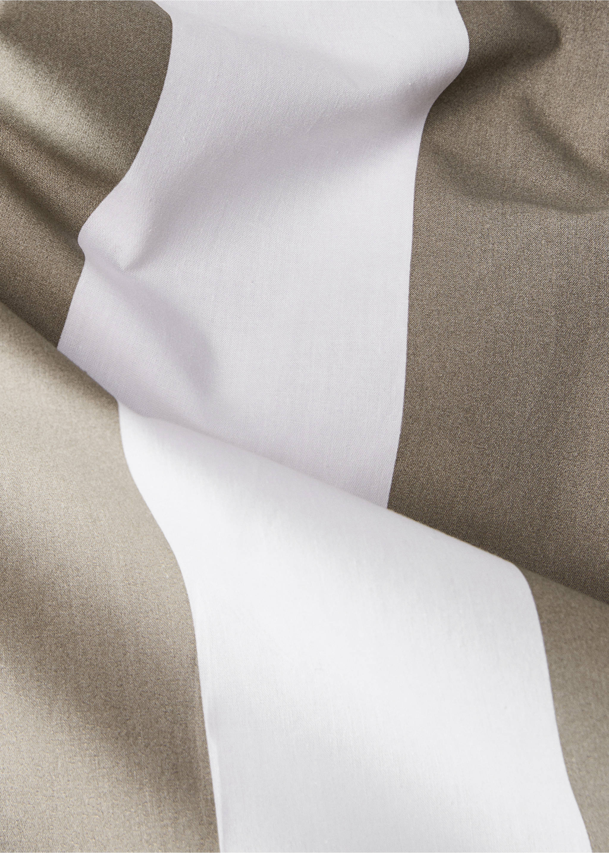Bettbezug aus Baumwoll-Perkal, gestreift, 150/160 cm Bett - Detail des Artikels 2, Mittelbraun. Ref: 87002994-00.