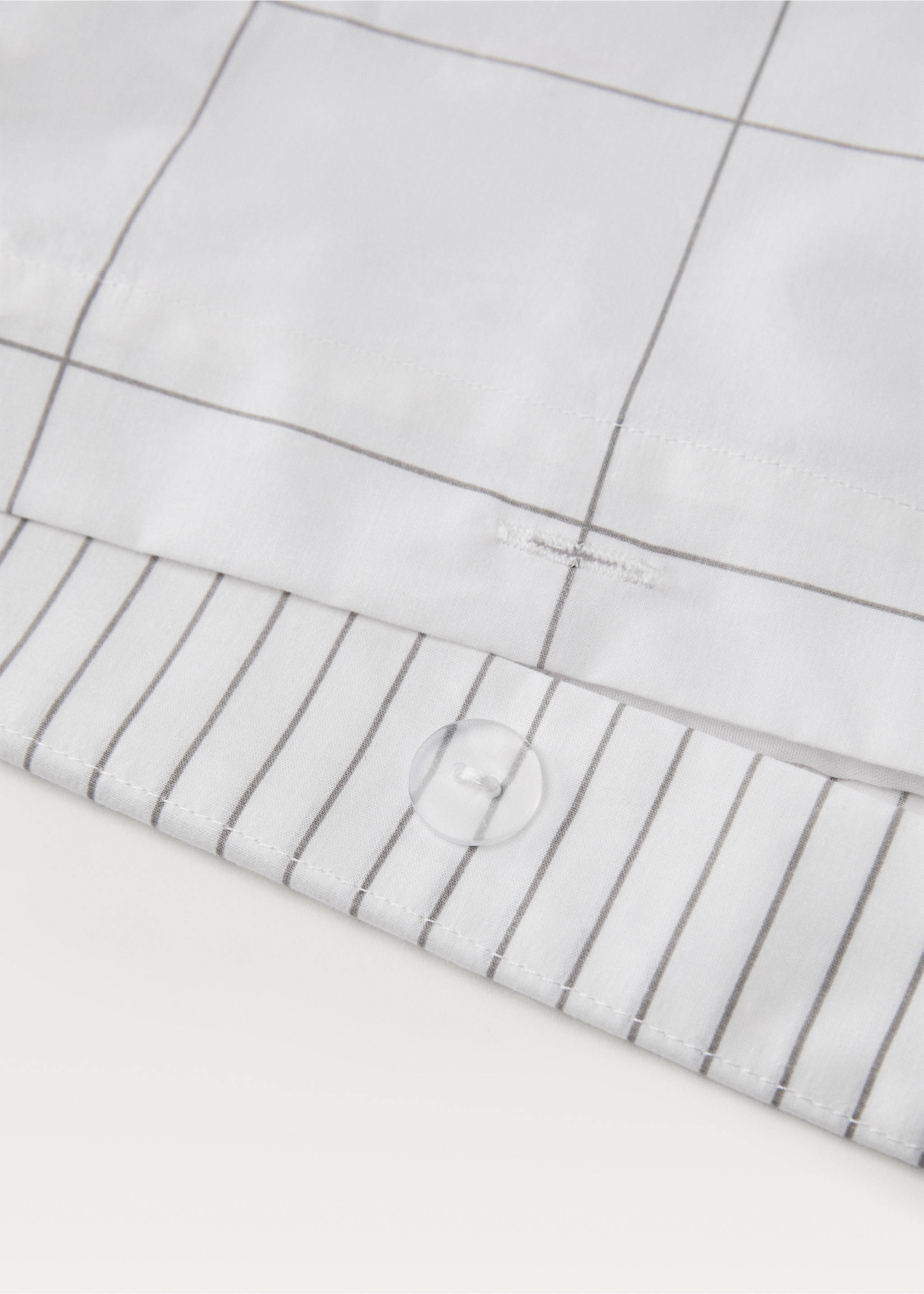 Percale cotton reversible striped duvet cover King bed - Details of the article 1, Medium Brown. Ref: 87002997-00.