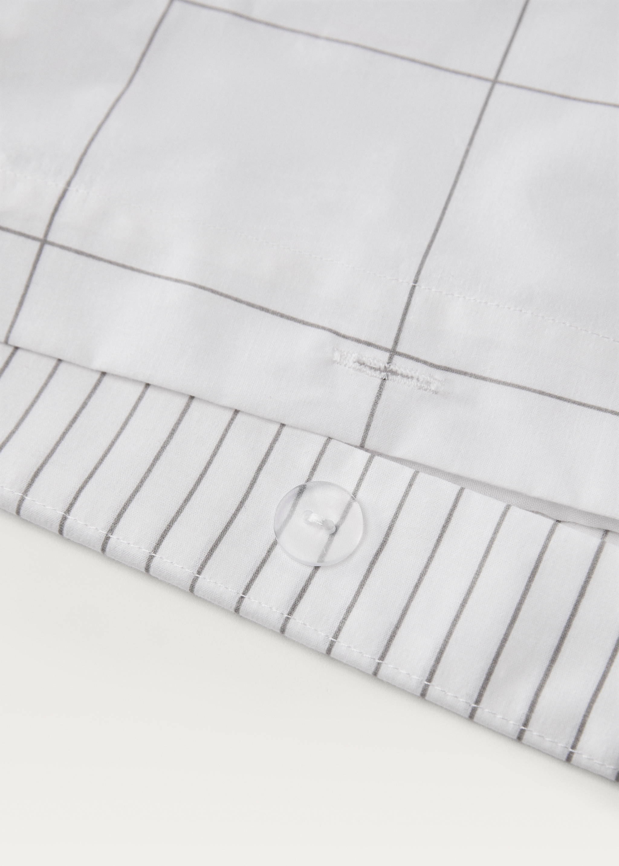 Percale cotton reversible striped duvet cover King bed - Details of the article 1