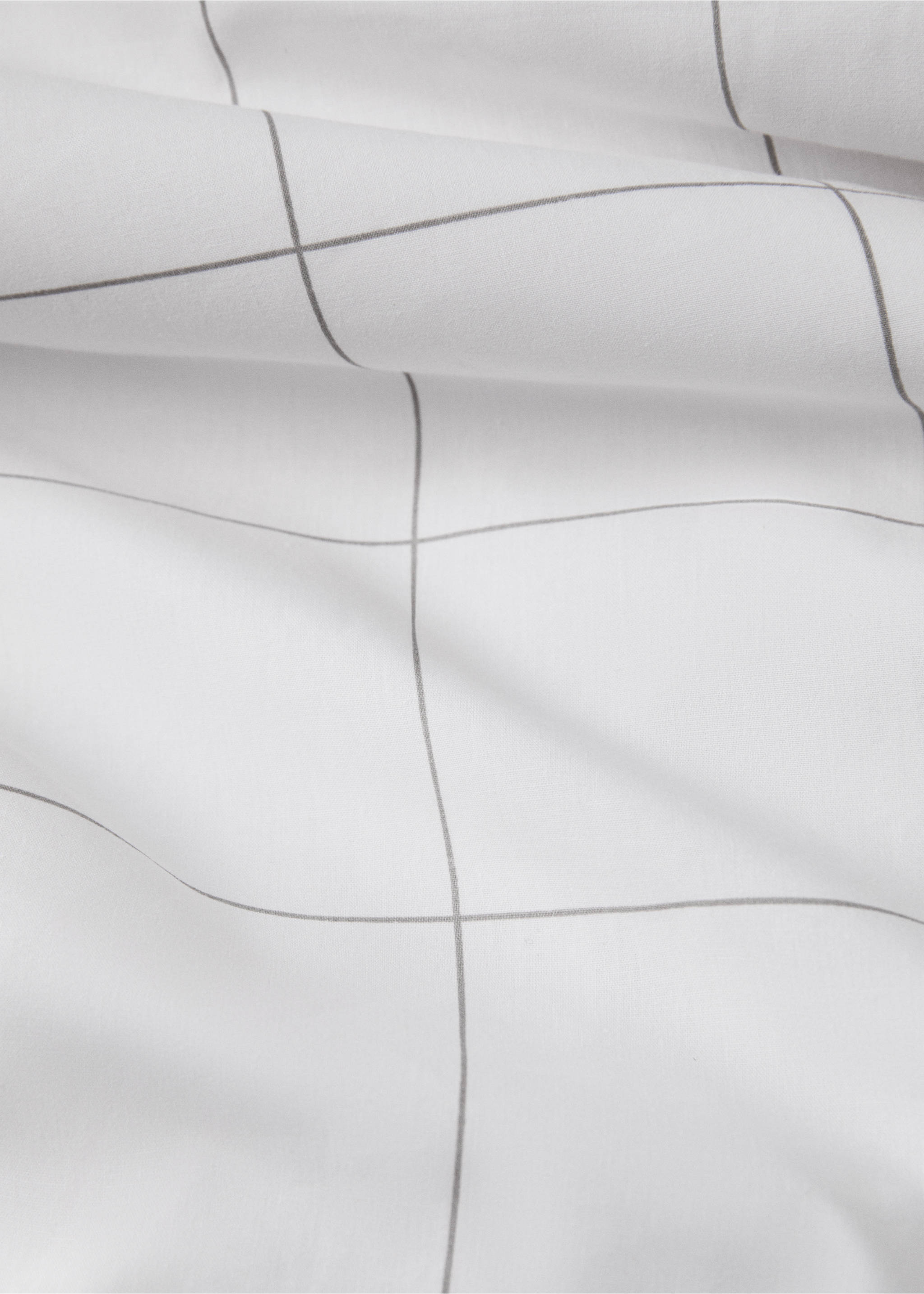 Percale cotton reversible striped duvet cover King bed - Medium plane, Medium Brown. Ref: 87002997-00.