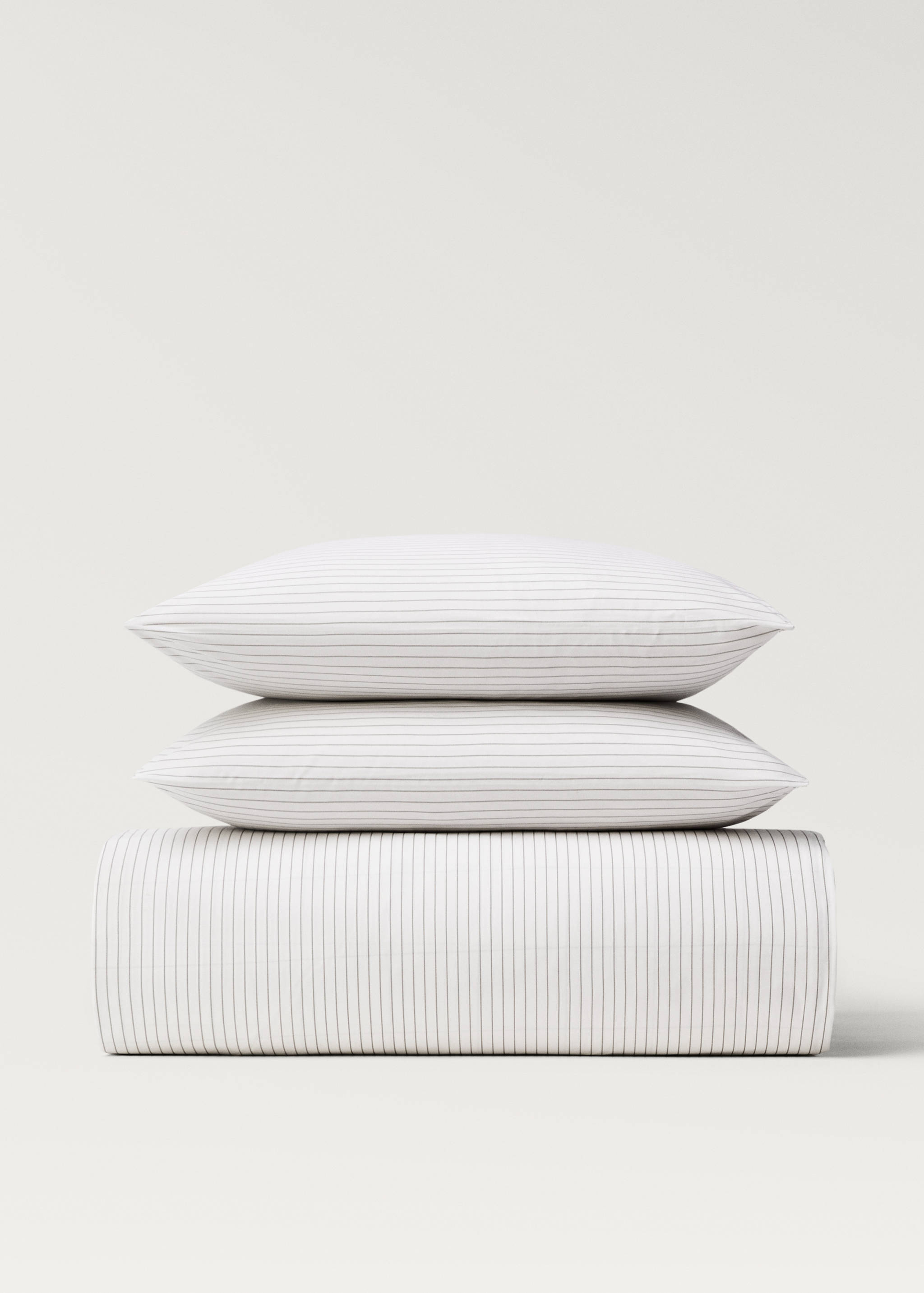 Percale cotton reversible striped duvet cover King bed - Article without model
