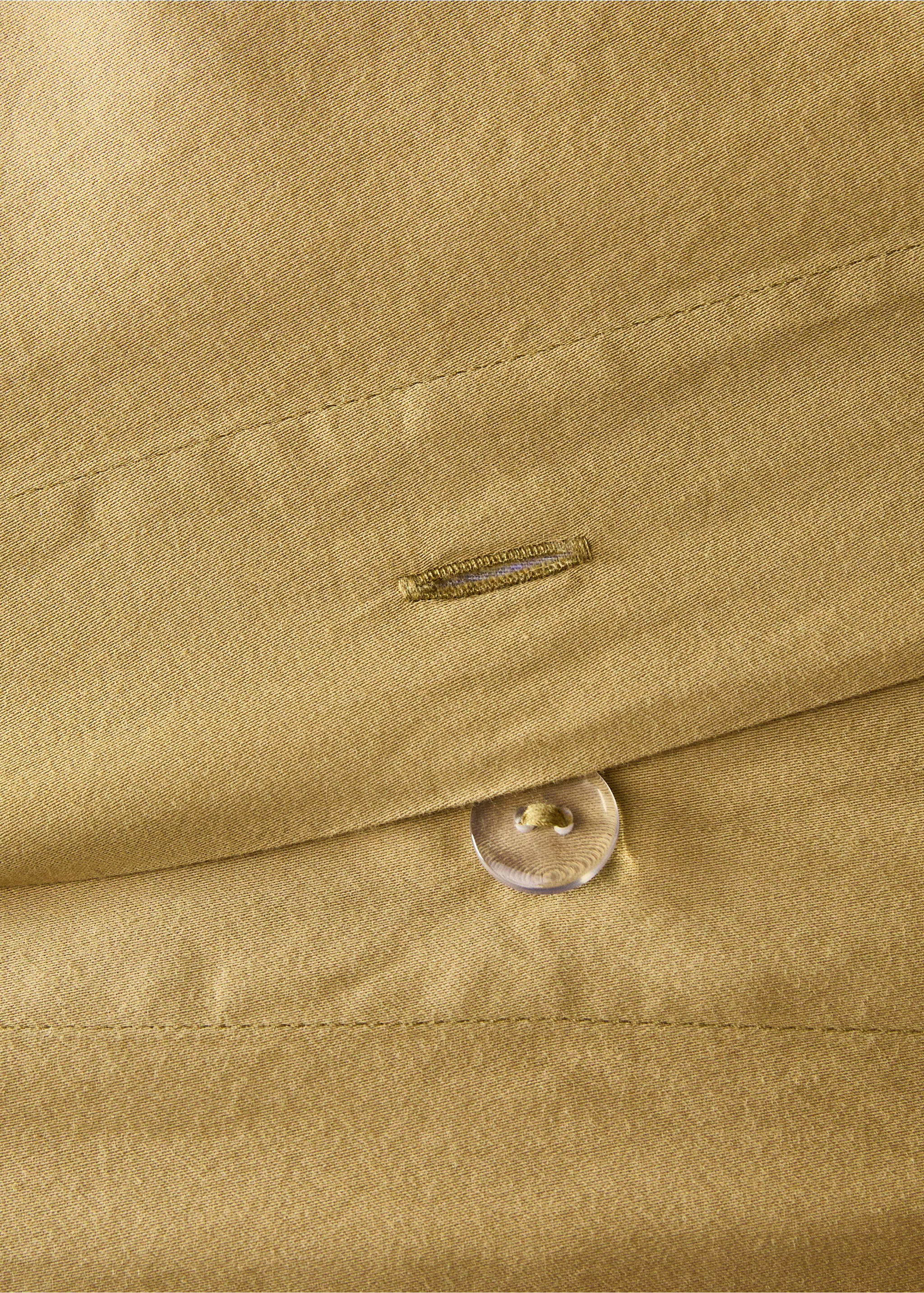 Dekbedovertrek van gewassen satijnkatoen met dubbel stiksel bed 150/160 cm - Detail van het artikel 2, Oker. Ref: 87003027-00.