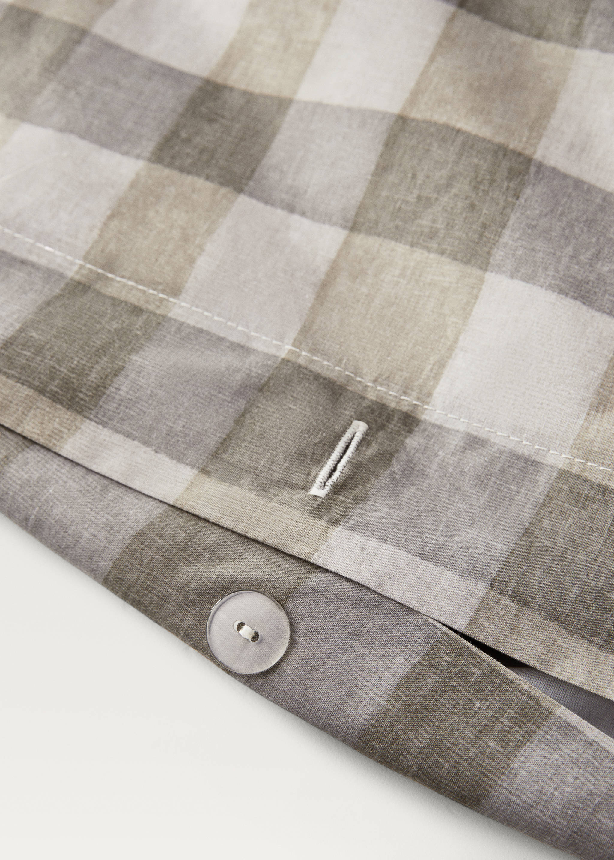 Percale cotton check duvet cover Superking bed - Details of the article 1